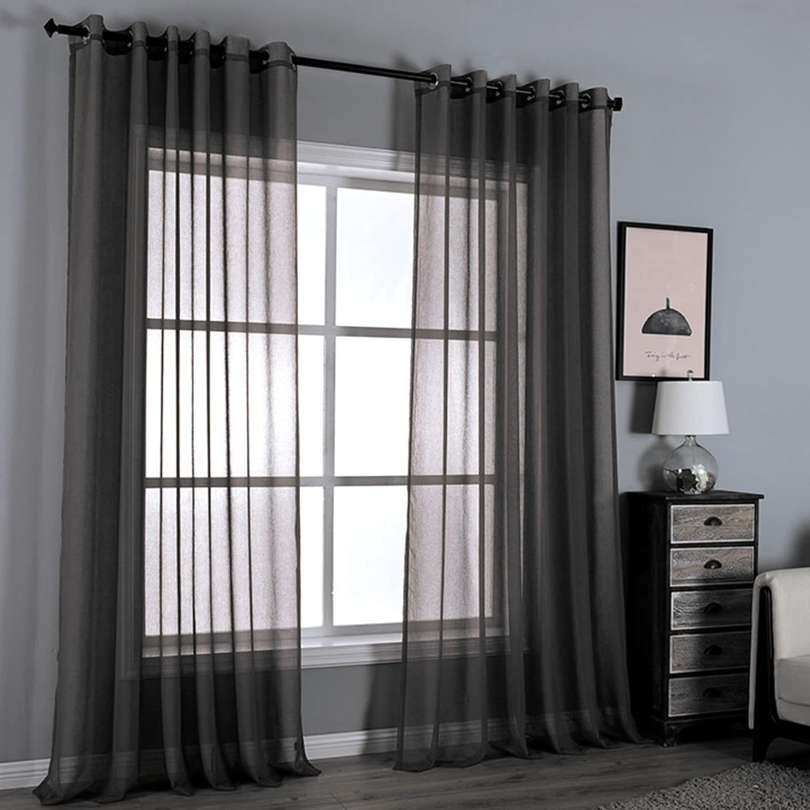 HAC24 Vorhang Deko Gardinen Gardinenschal Ösenschal Dekoschal, Ösen, transp günstig online kaufen