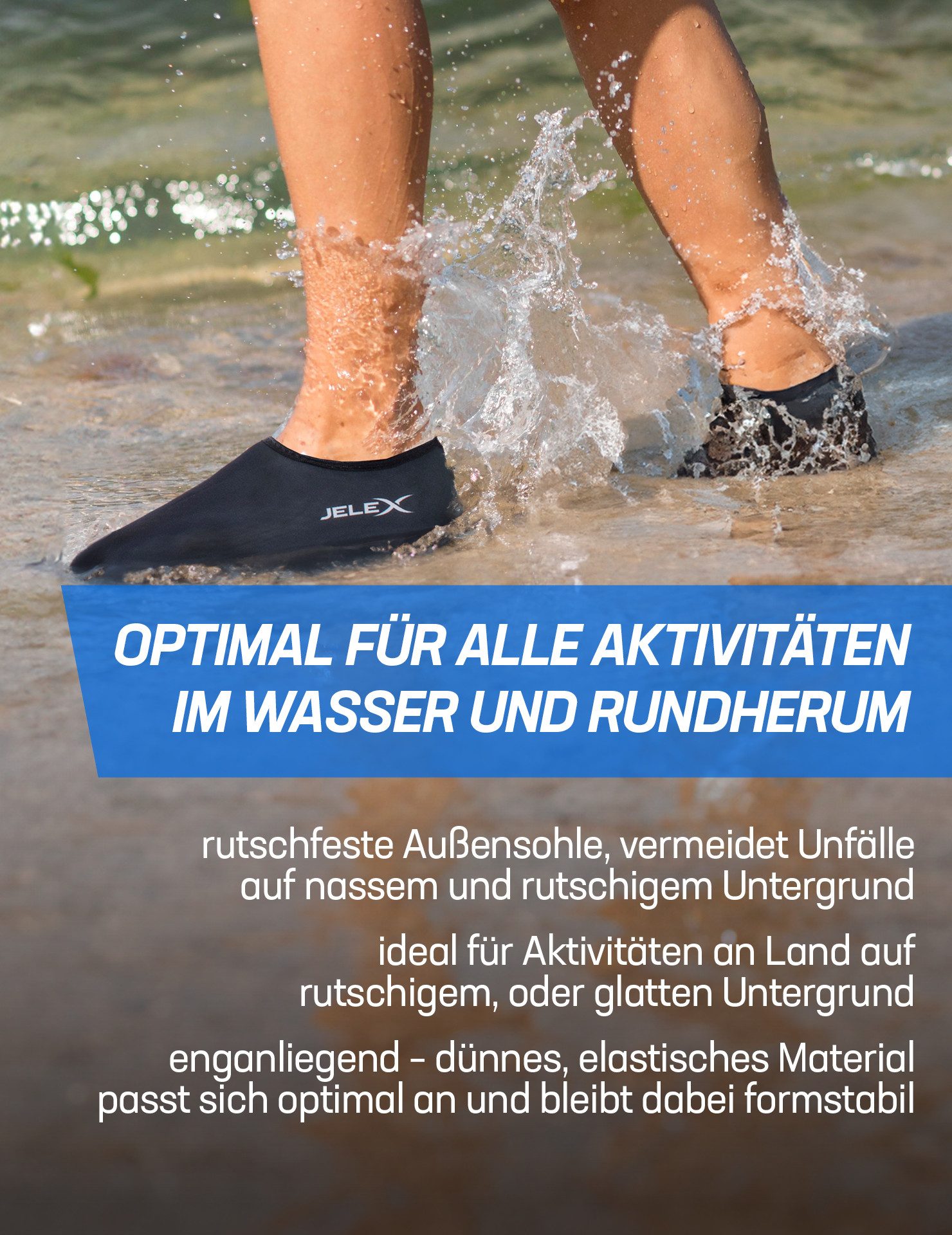 JELEX Waterwalker Schwimmschuhe Wasserschuh für alle Aktivitäten im Wasser und rundherum