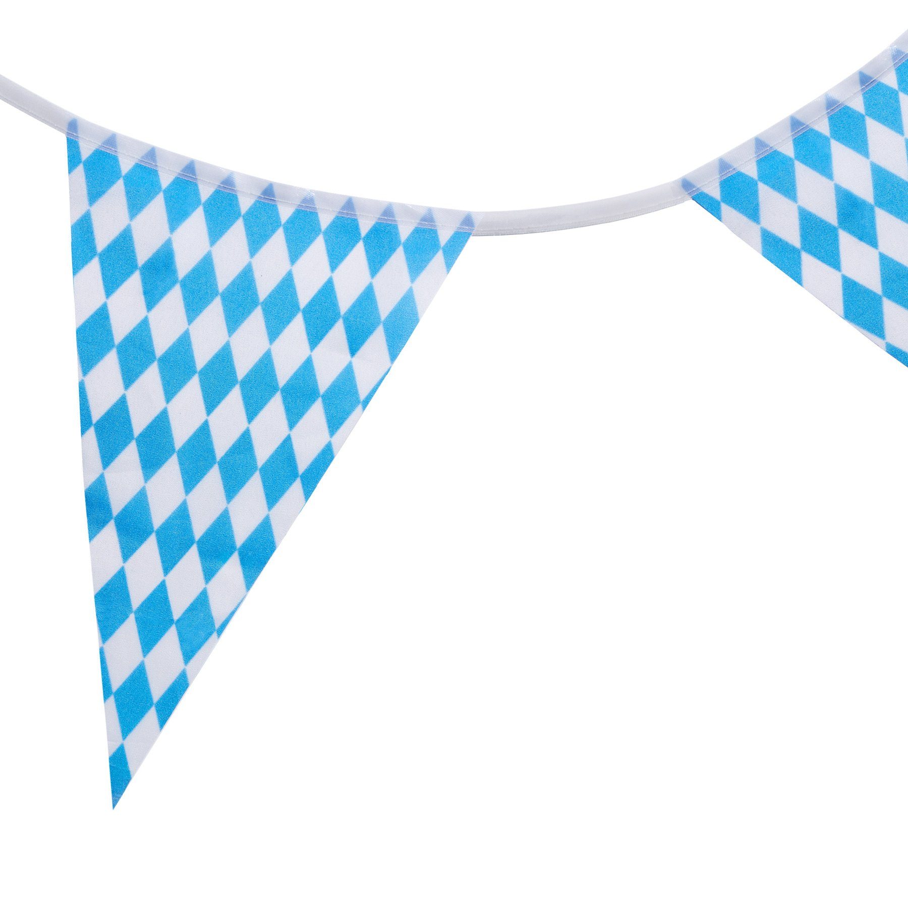 dressforfun Girlande mit Wimpelkette blau-weiß Rautenmuster