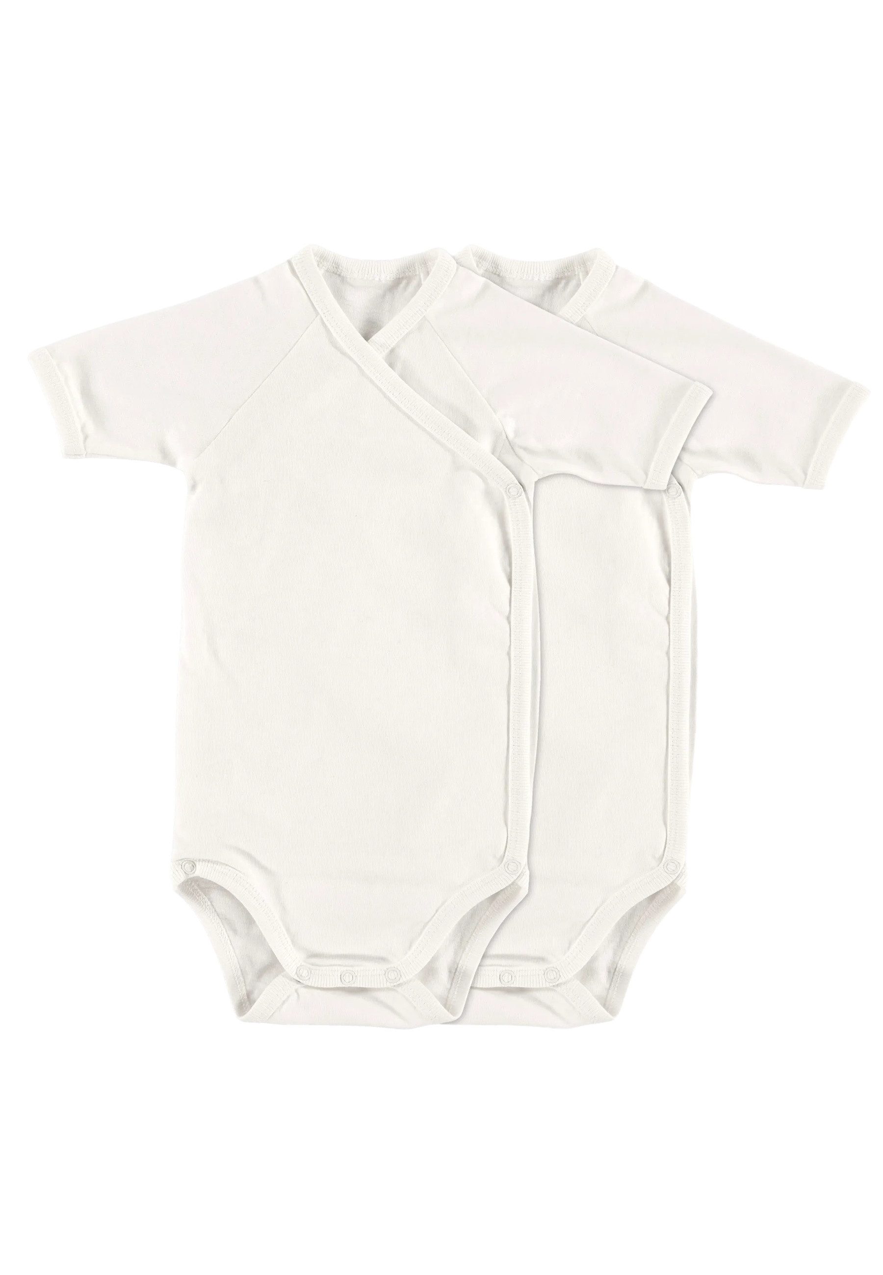 Alvi® Wickelbody Baby Bodys 2er Kurzarm (2-tlg) praktische Druckknöpfe