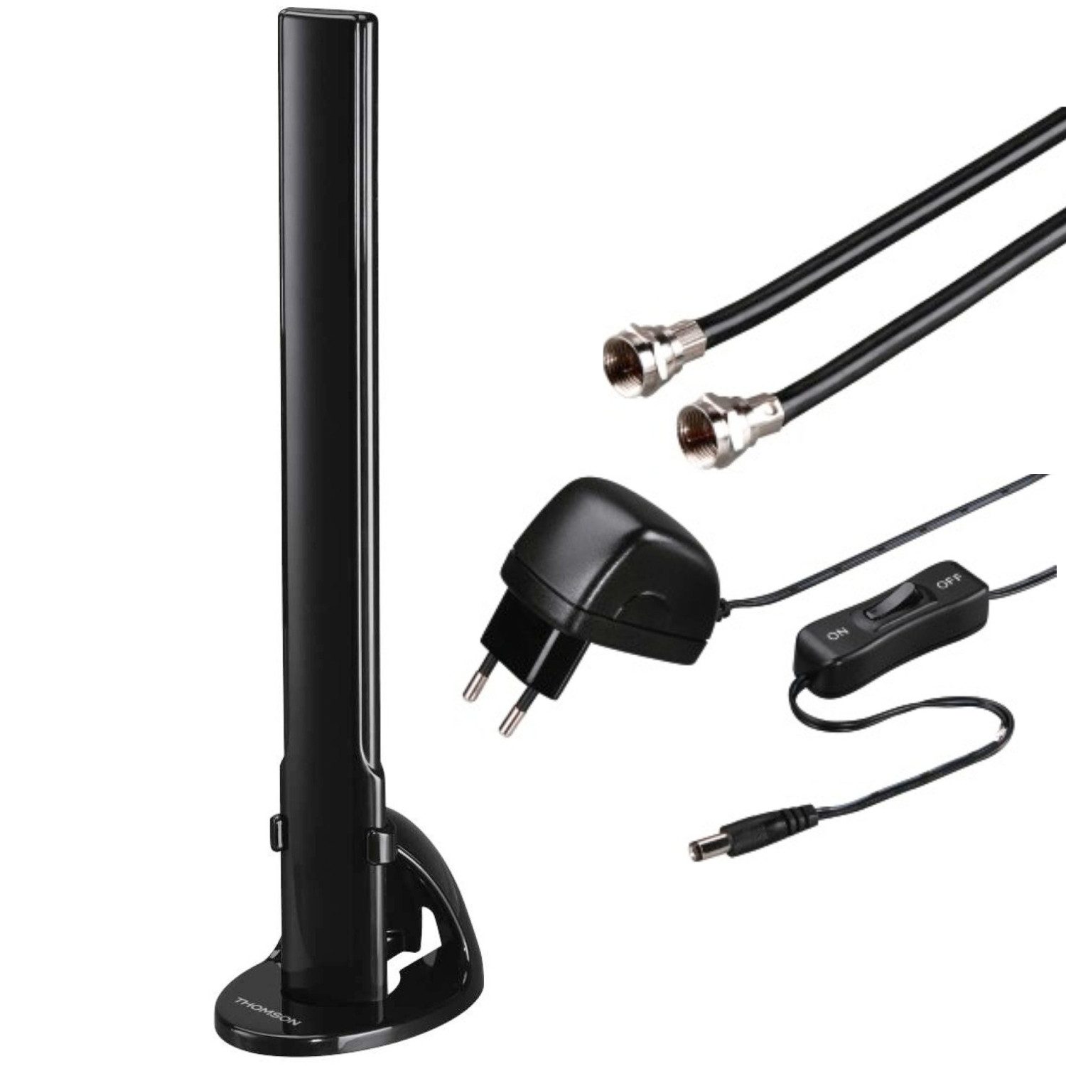 Thomson ANT1438 Zimmer Antenne Digital Radio DAB+ DAB Stabantenne (DAB+, DAB, UKW, FM, für Innenbereich, Verstärkung: 30 dB), HiFi Audio Aktiv mit Verstärker 30dB Verstärkung Radioantenne UKW FM