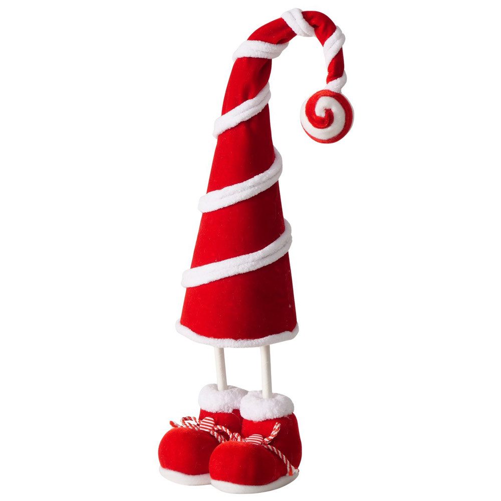 BOLTZE Dekoobjekt Dekofigur SANTINO rot weiß Weihnachtsmütze mit Stiefeln H42cm Weihnach (kein, keine)