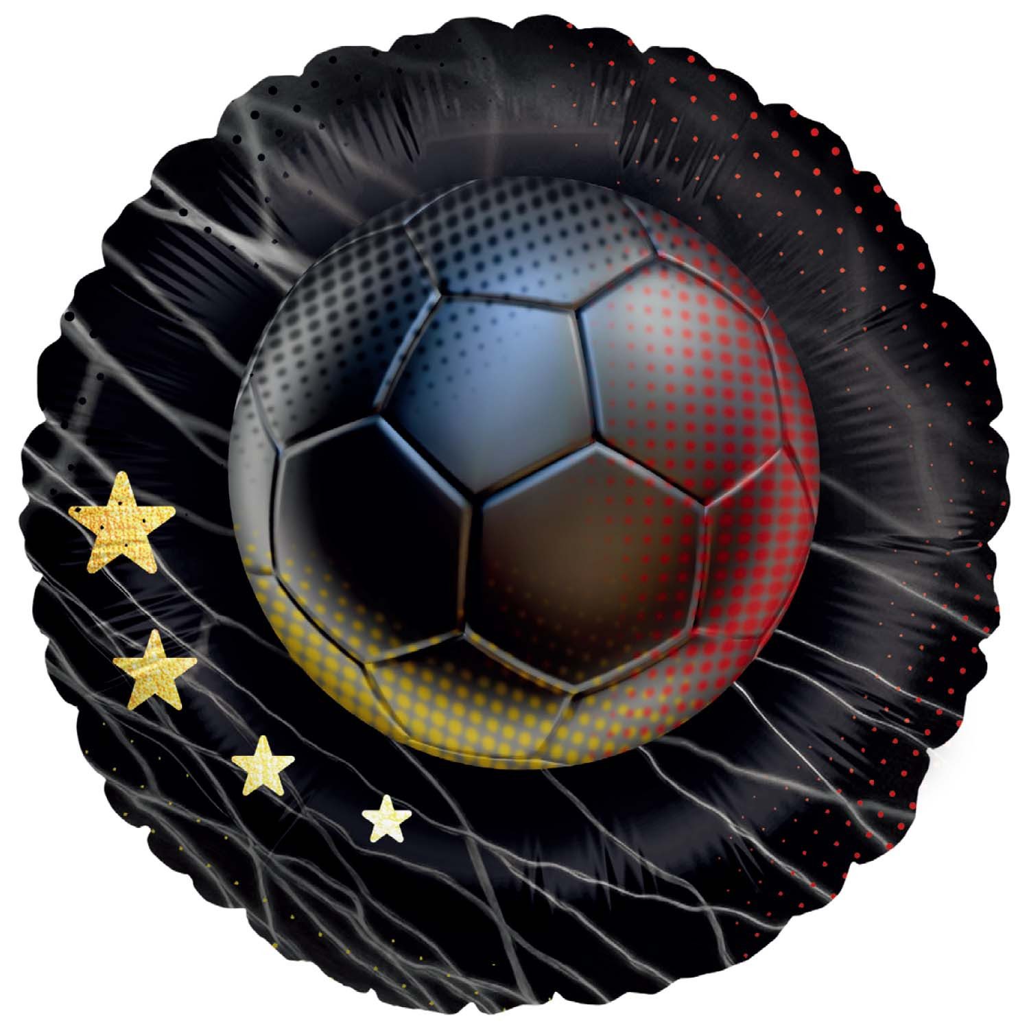 Party Factory Dekoteller Fußball WM Folienballon Rund Deutschland 4 Sterne ⌀45 cm WM EM Deko