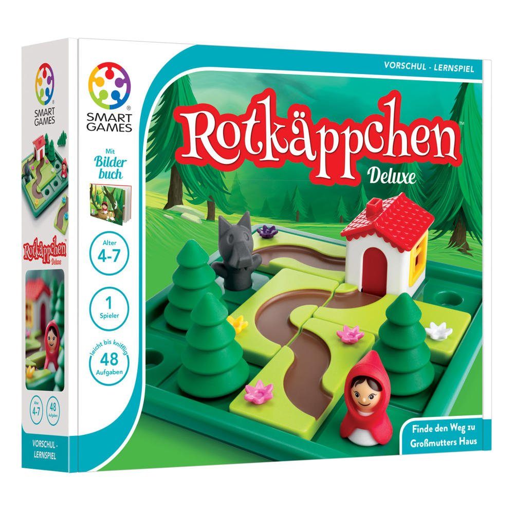 Smart Games Spiel Rotkäppchen Deluxe, Märchenspiel, mit Märchen-Bilderbuch