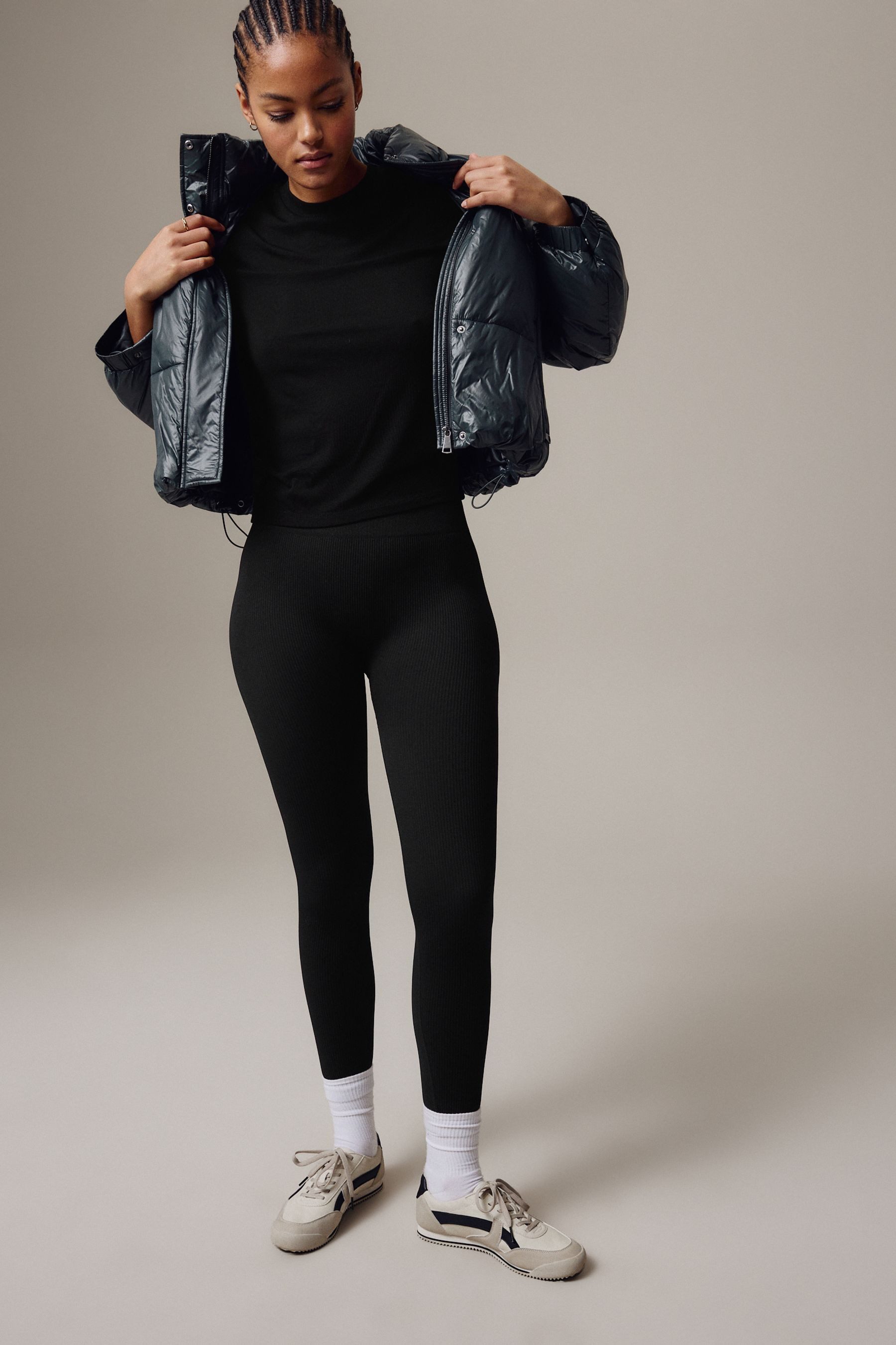 Next Highwaist Leggings Gerippte Leggings mit hoher Taille (1-tlg) – Bild 5 von 5