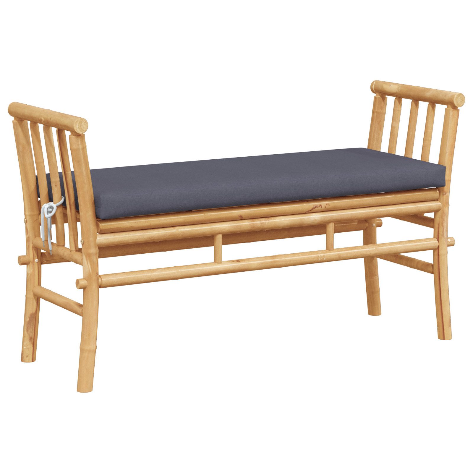 vidaXL Gartenbank Gartenbank mit Kissen 110 cm Bambus (1-St)