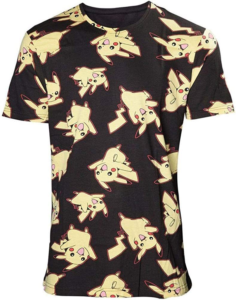 Gr. XXL POKÉMON over M S L Jugendliche schwarz Pokémon Herren all Erwachsene T-Shirt + XS T-Shirt XL Nintendo
