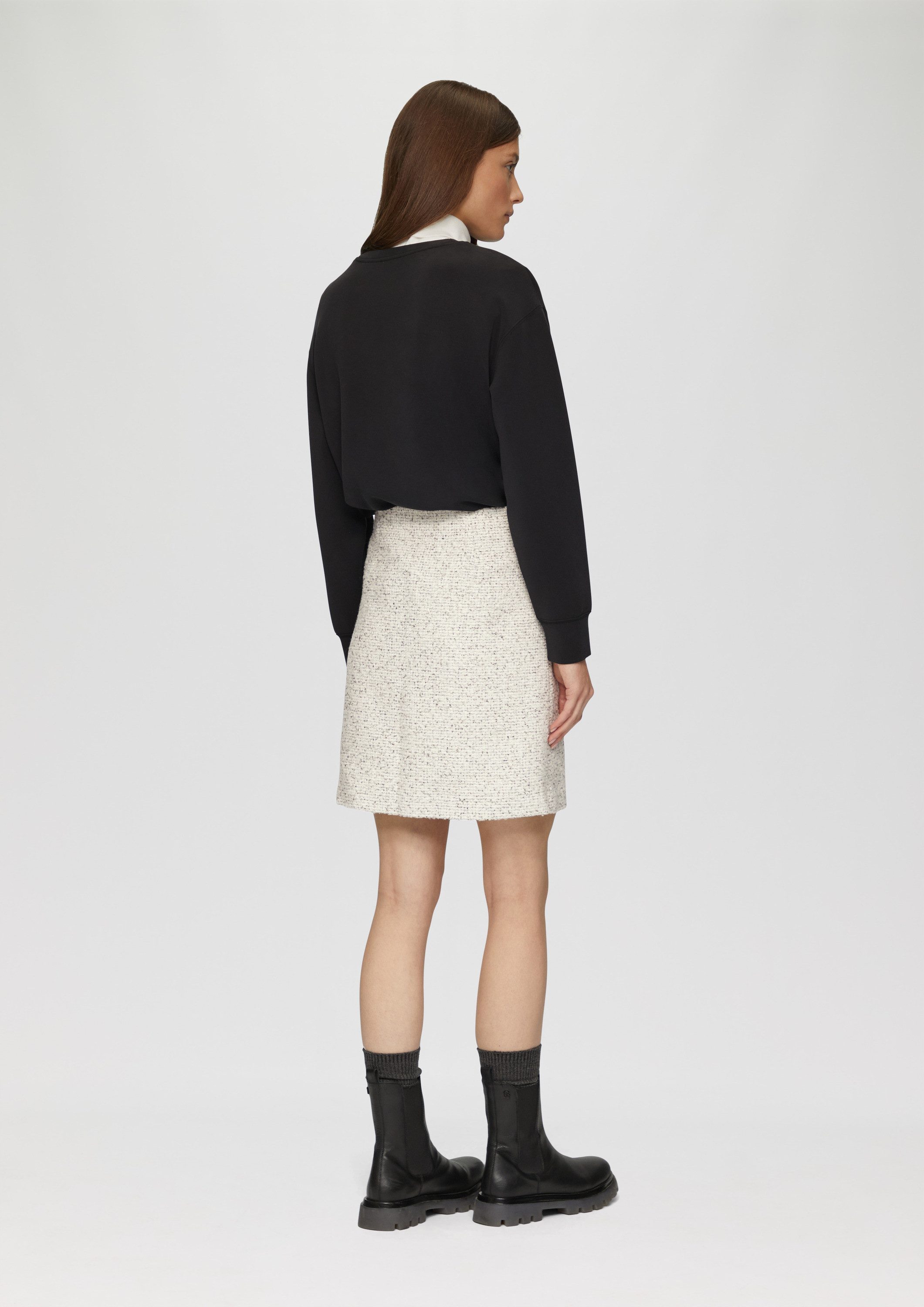 s.Oliver Minirock Rock Kurzer Bouclé-Rock mit verdecktem Reißverschluss