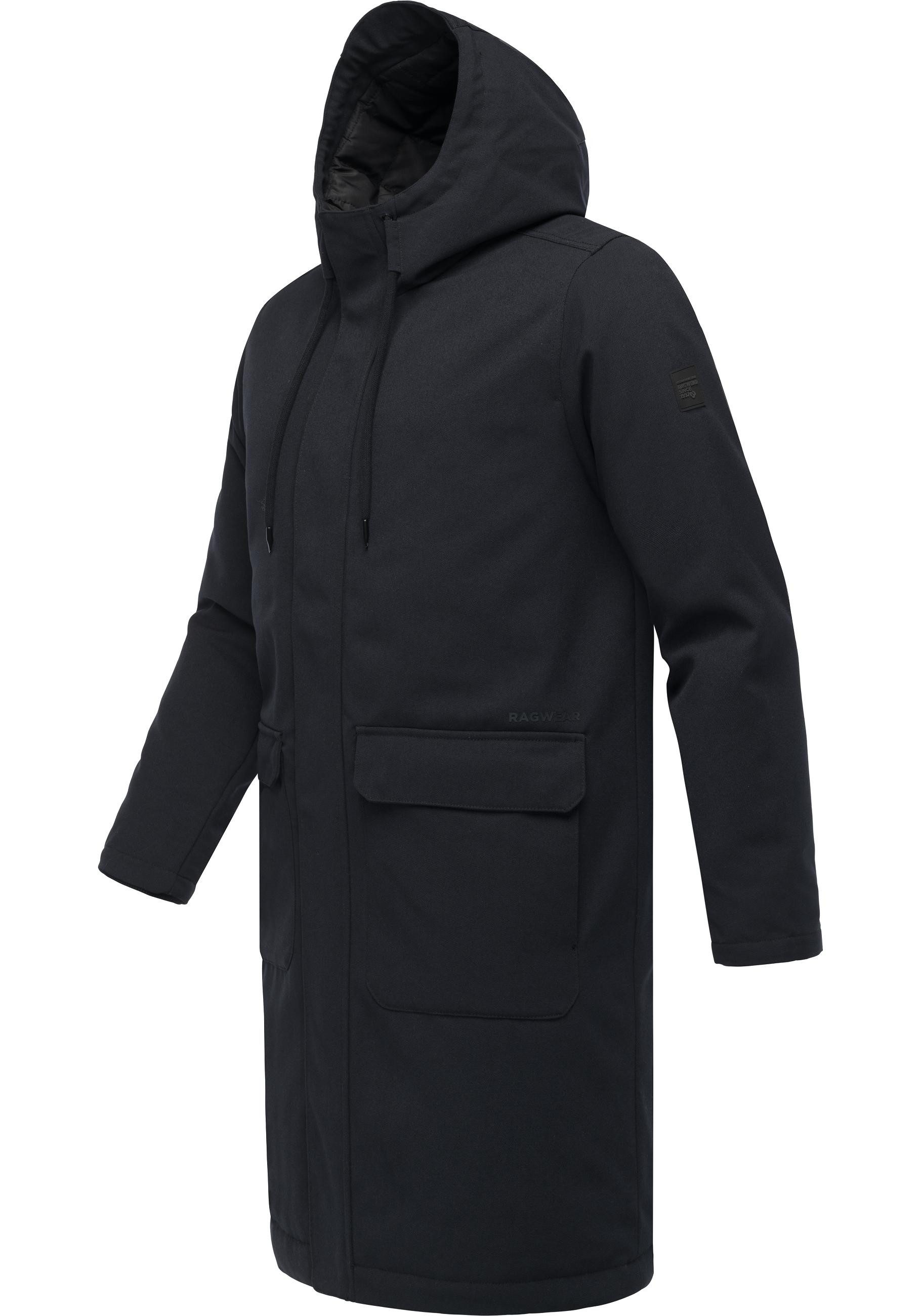 Ragwear Wintermantel Mr Them Long lange wasserdichte Herren Winterjacke mit Kapuze