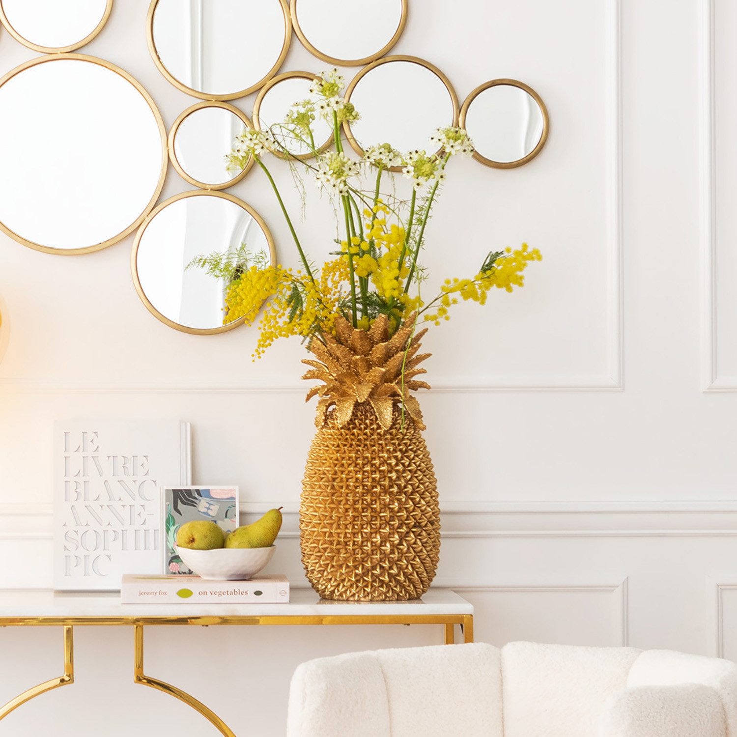 KARE Deko-Vase Pineapple, Höhe 50 cm, Polyresin, Handarbeit günstig online kaufen