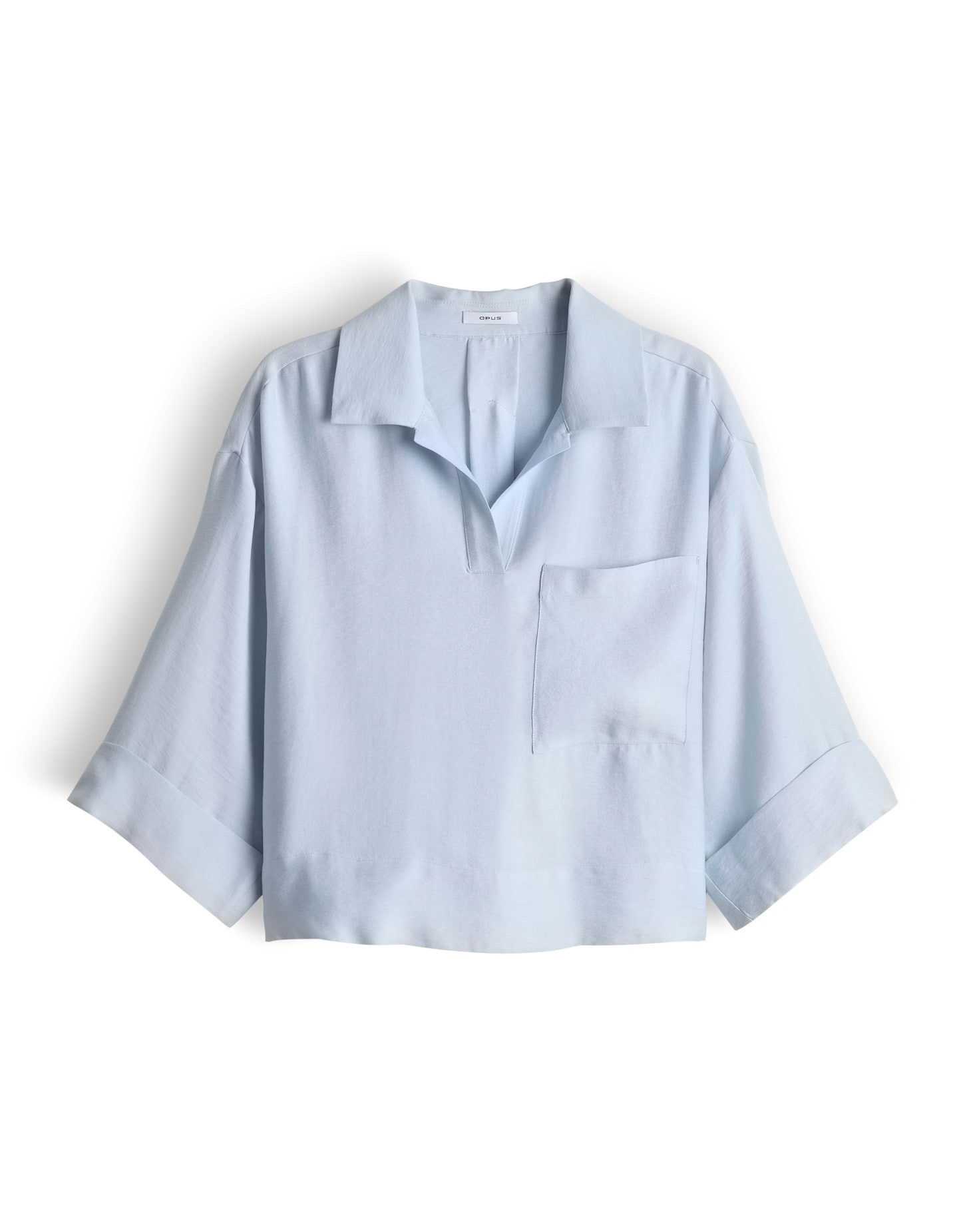 OPUS Hemdbluse Felmara mit dezenter Twillstruktur Aufschlag am Ärmel, aufgesetzte Brusttasche, dezenter Schimmer