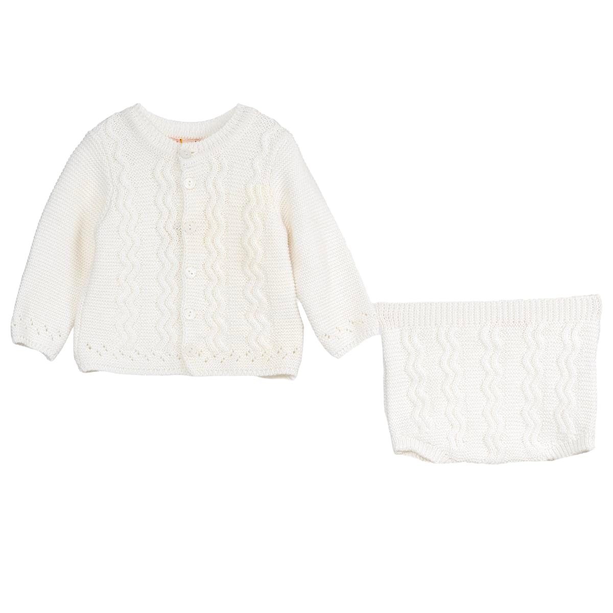 Strickkleid Minora Exquisites Baby Strick-Set, Pullover und Shorts