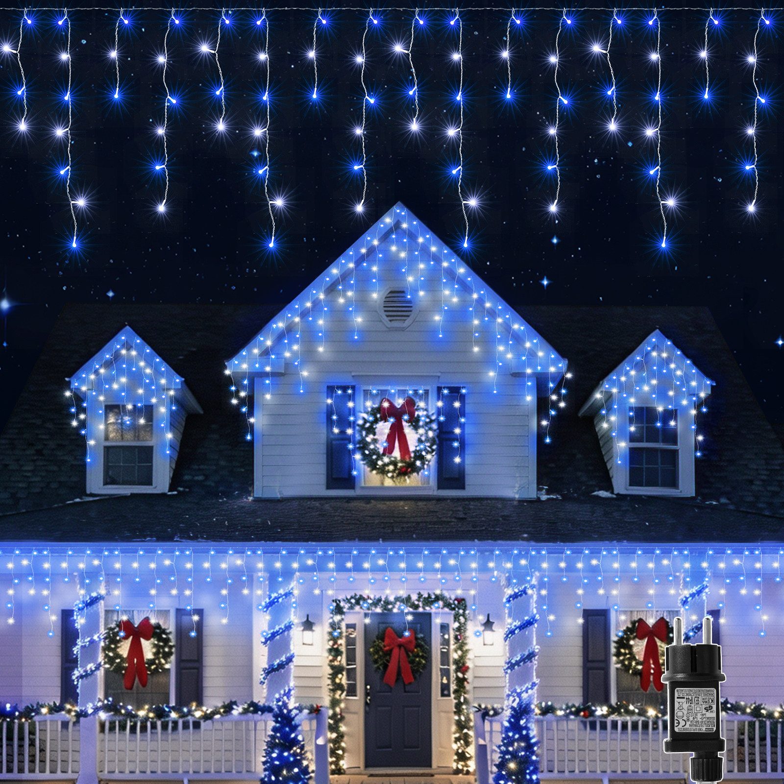 Quntis LED-Lichterkette 4M LED lichterkette Weihnachtsdeko mit Timer/Memory-Funktion, Warmweiß, 400-flammig, Weihnachtsdeko Innen Fenster, Weihnachtsbeleuchtung Balkon Terrase