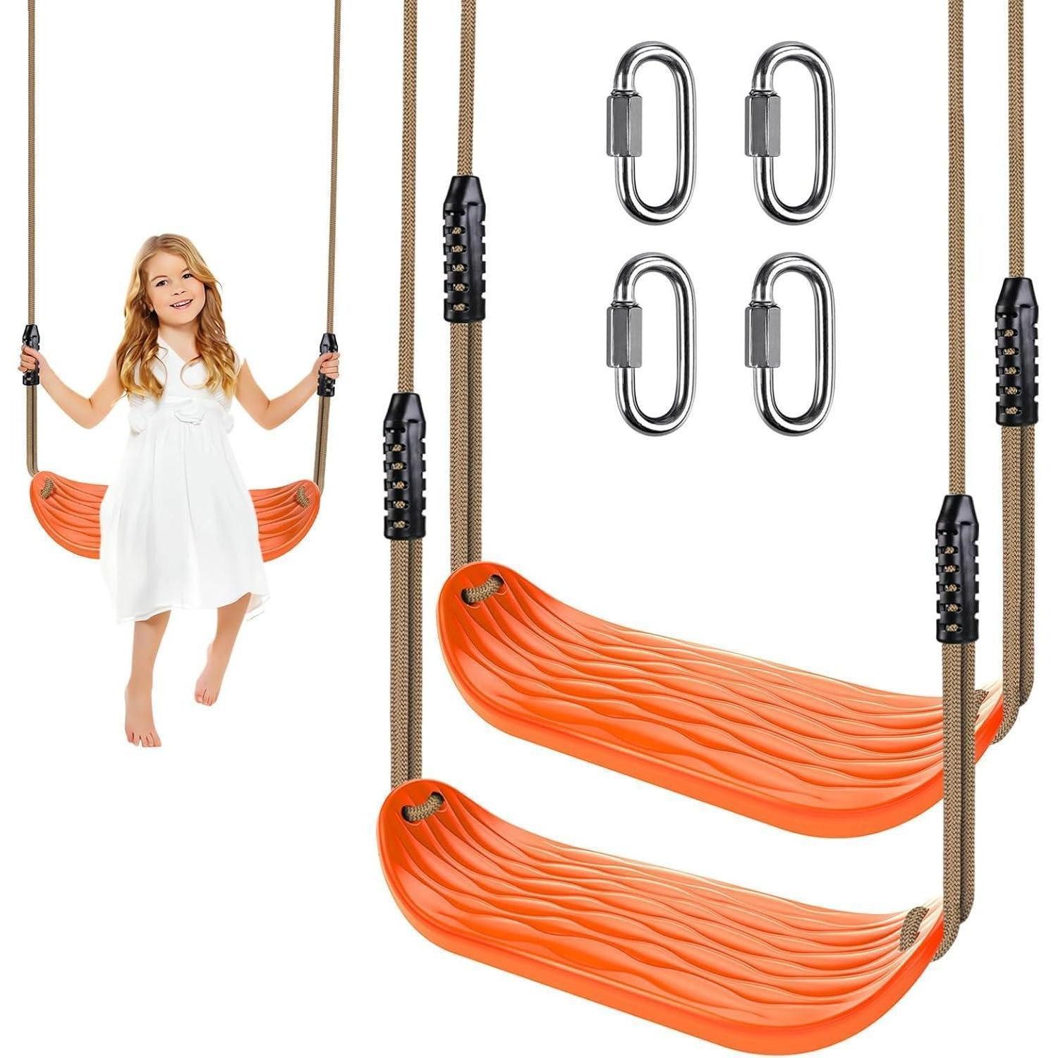 LuxusKollektion Einzelschaukel Schaukel 2er Babyschaukel Hartgummi 2 Pack Orange-wasserrippel-2er, (2-tlg)