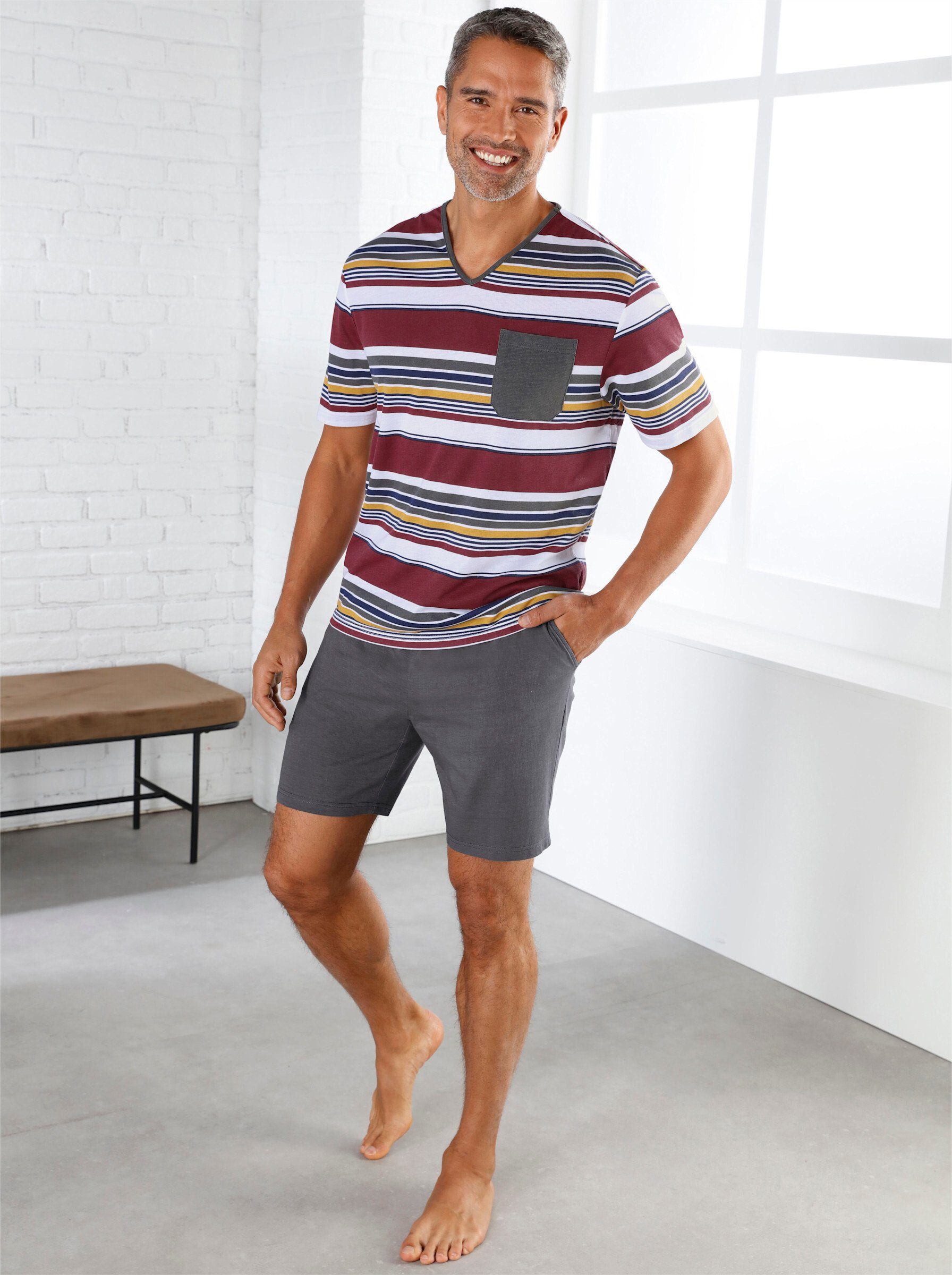 Sieh an! Schlafanzug Schlafanzug-Shirt Kurzarm