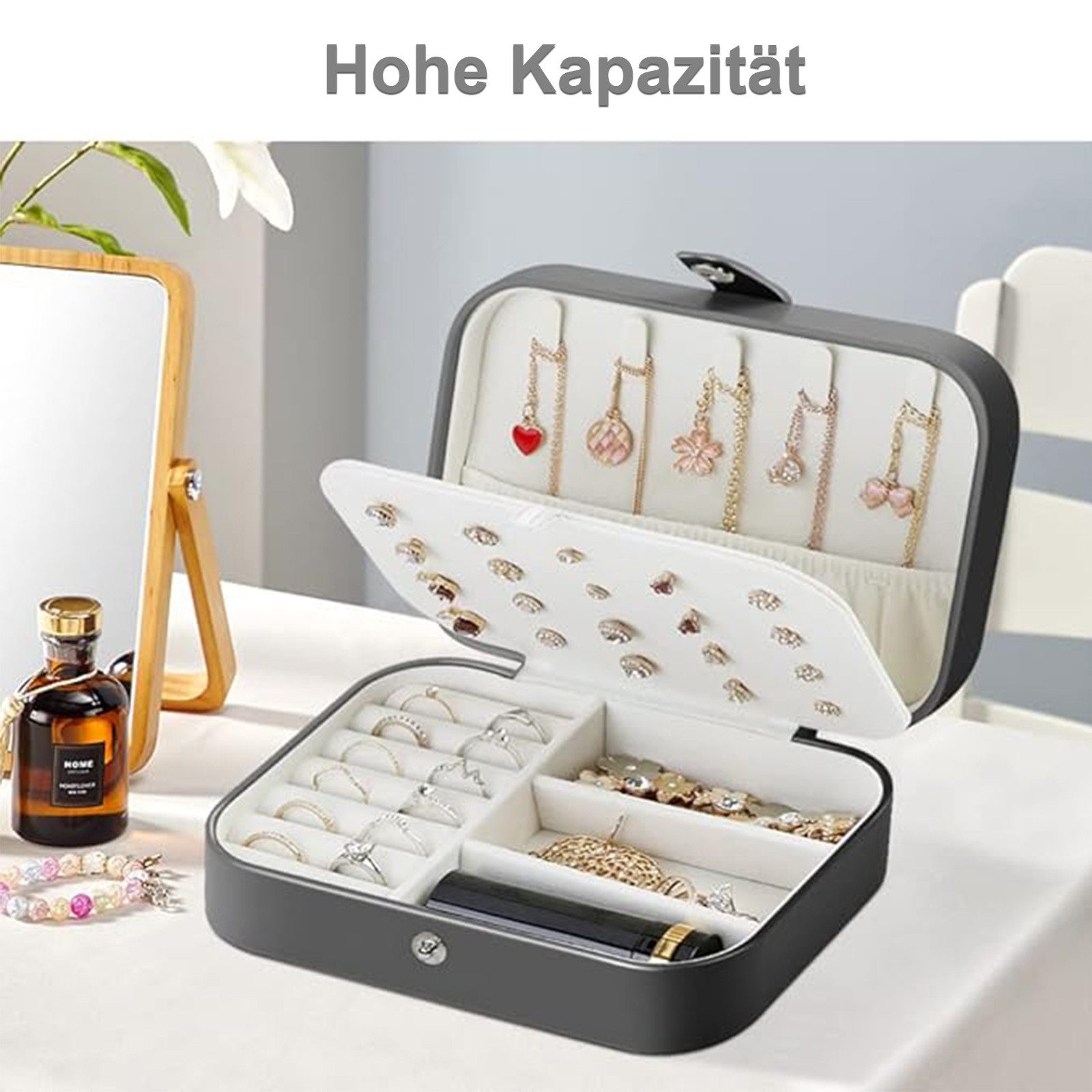 MODFU Schmucketui Schmuckkästchen Schmuckkasten Schmuckkoffer Schmuckaufbew günstig online kaufen