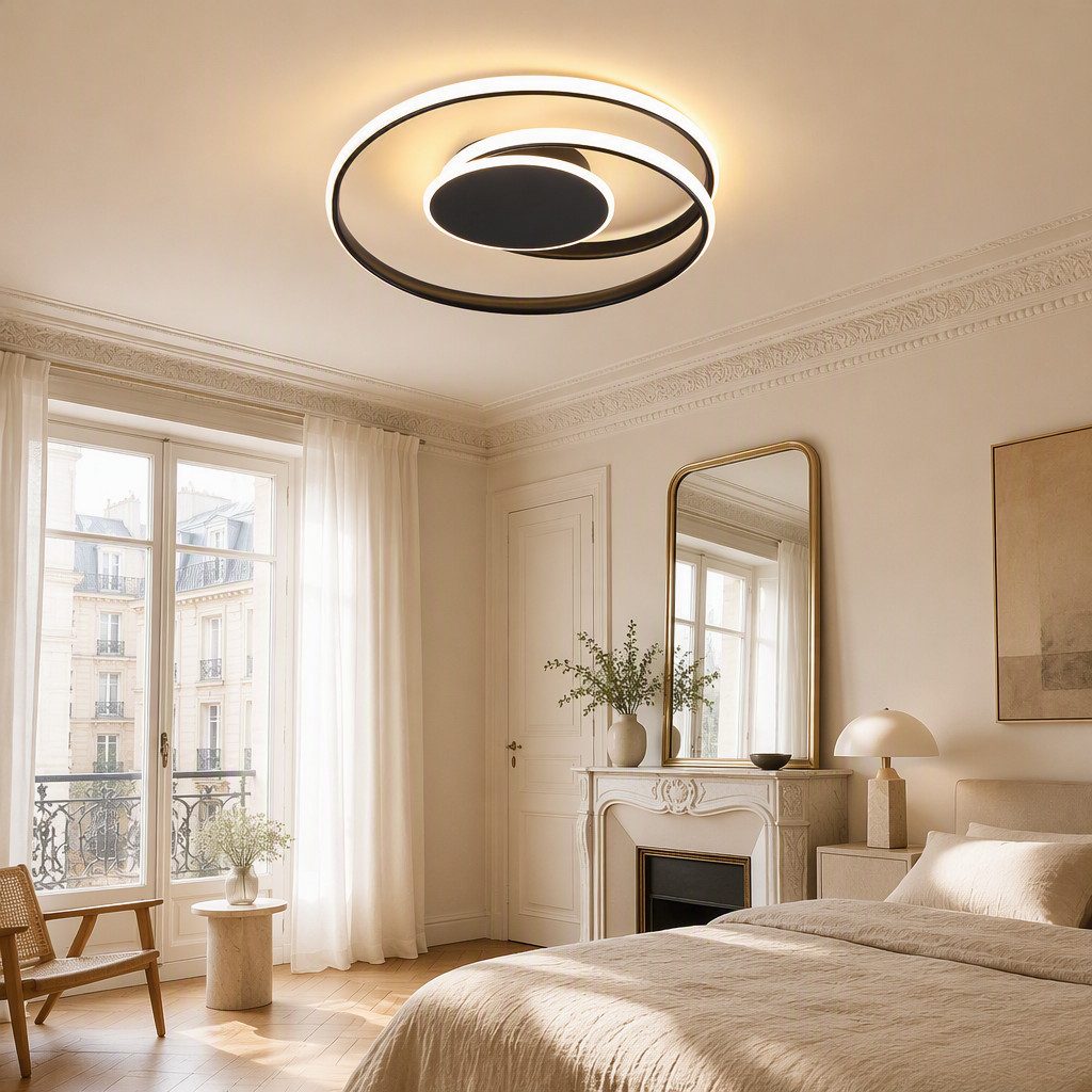 BlingBin LED Deckenleuchte 44W LED Deckenlampe, 3000K Warmweiß Modern, LED fest integriert, Tageslichtweiß, Spiralform aus verschlungenen für Wohnzimmer Küche Flur