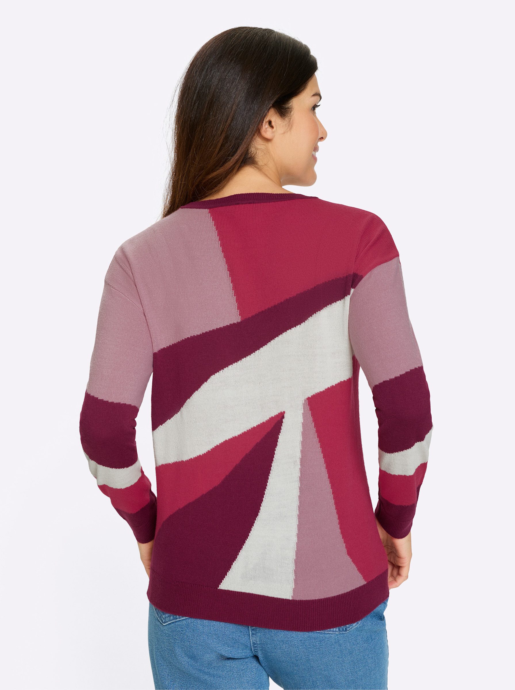 Sieh an! Strickpullover Langarm-Pullover Langarm Intarsien