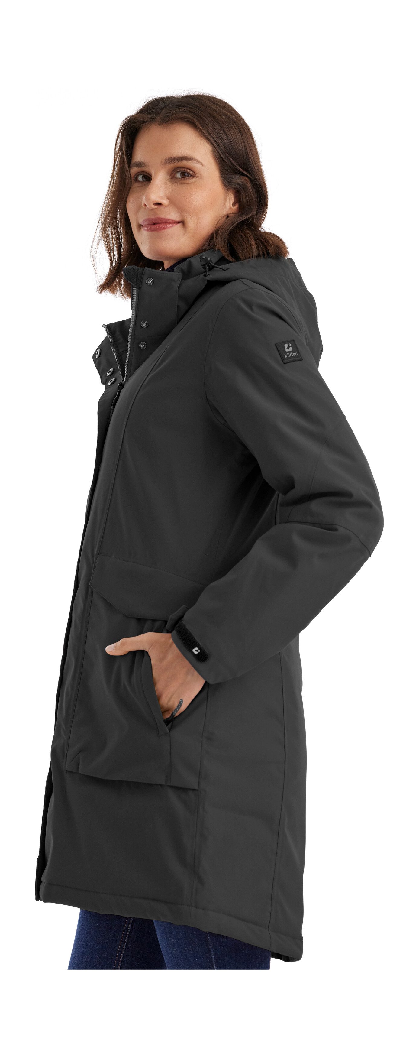 Killtec Parka Damen Funktionsparka Wasserdichter, atmungsaktiver Damenparka mit abnehmbarer Kapuze