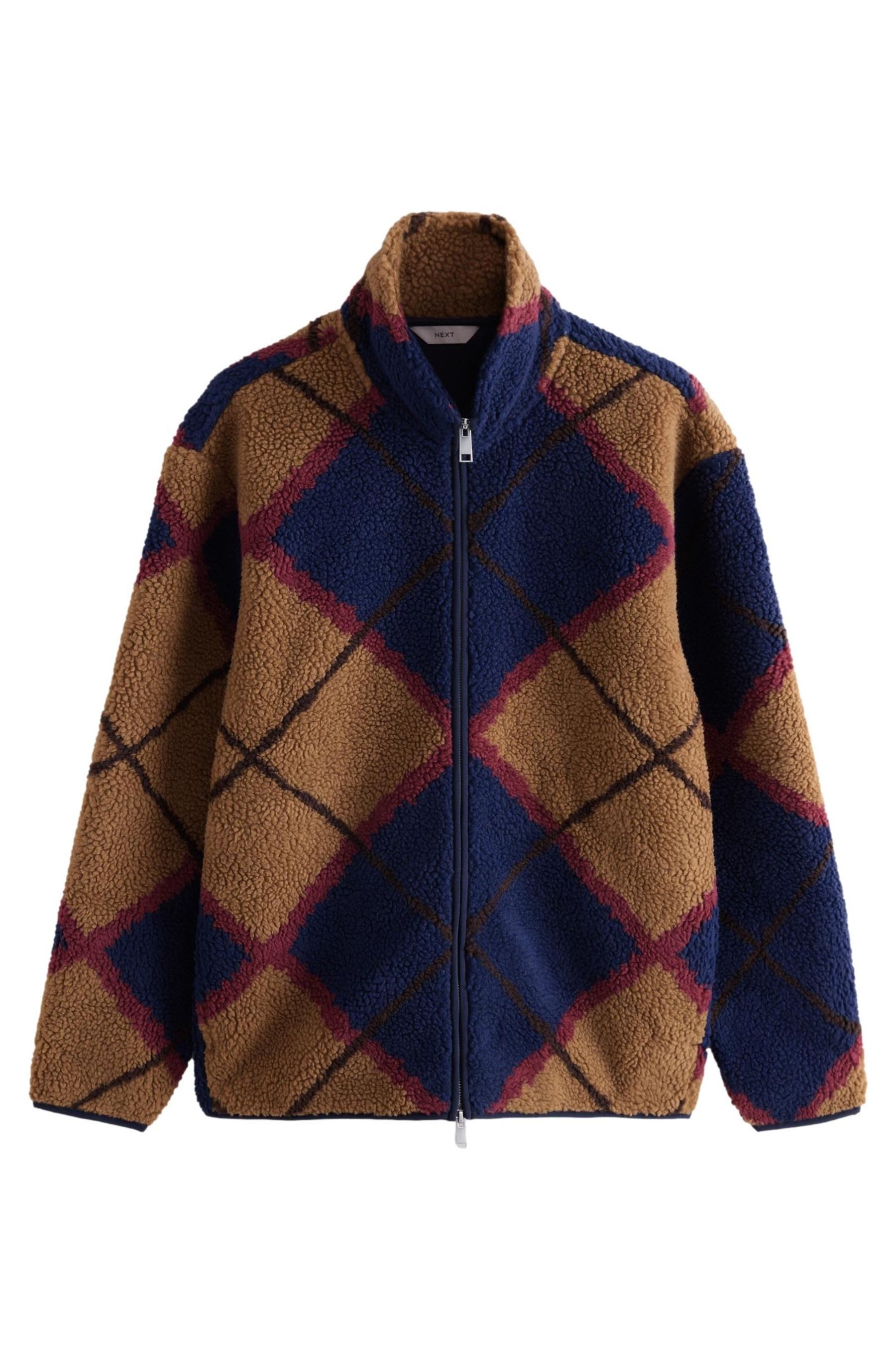 Next Fleecejacke Bedruckte Fleecejacke mit Reißverschluss (1-St)