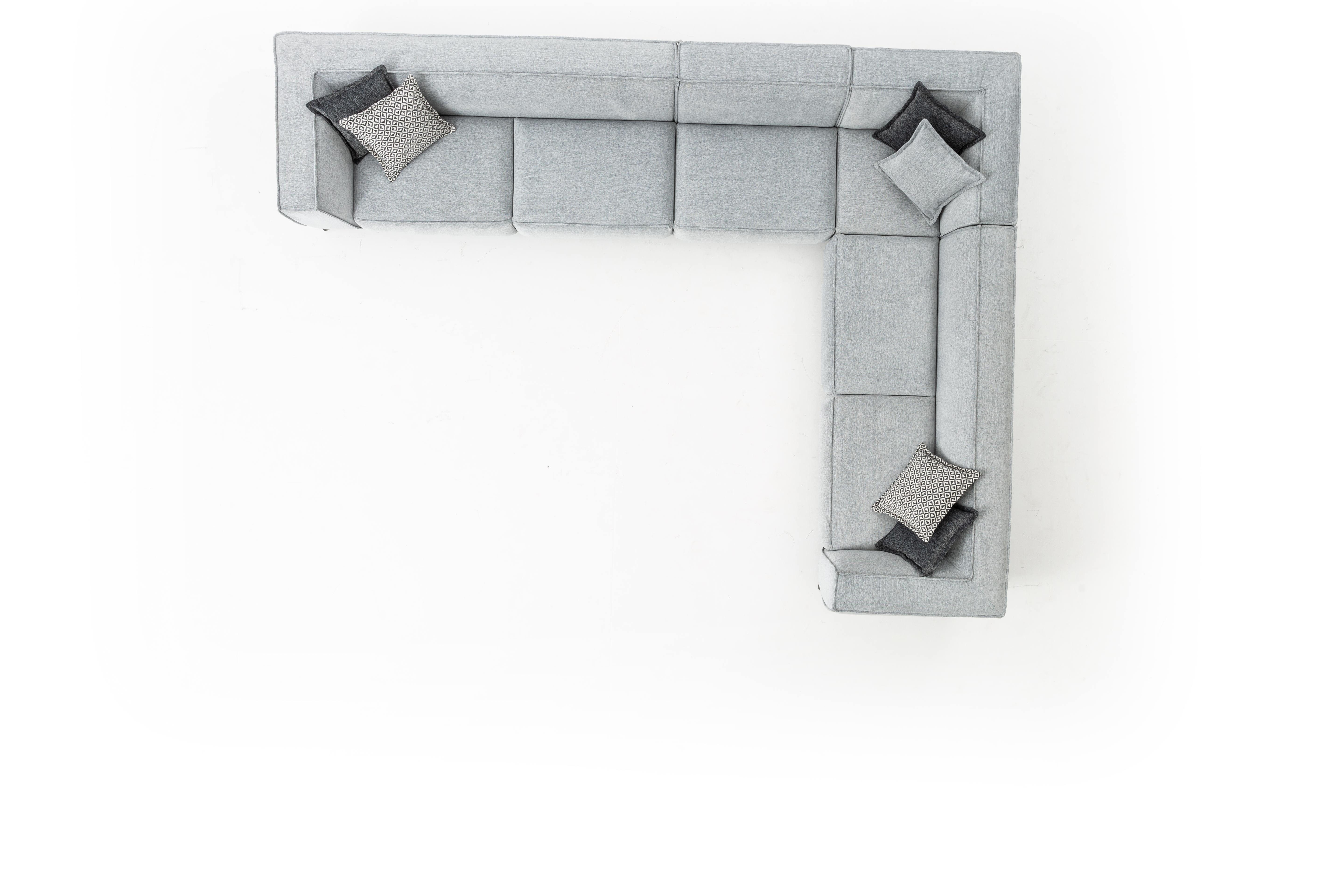 Xlmoebel Ecksofa L-förmiges Sofa aus hochwertigem Stoff in modernem Design, Hergestellt in Europa
