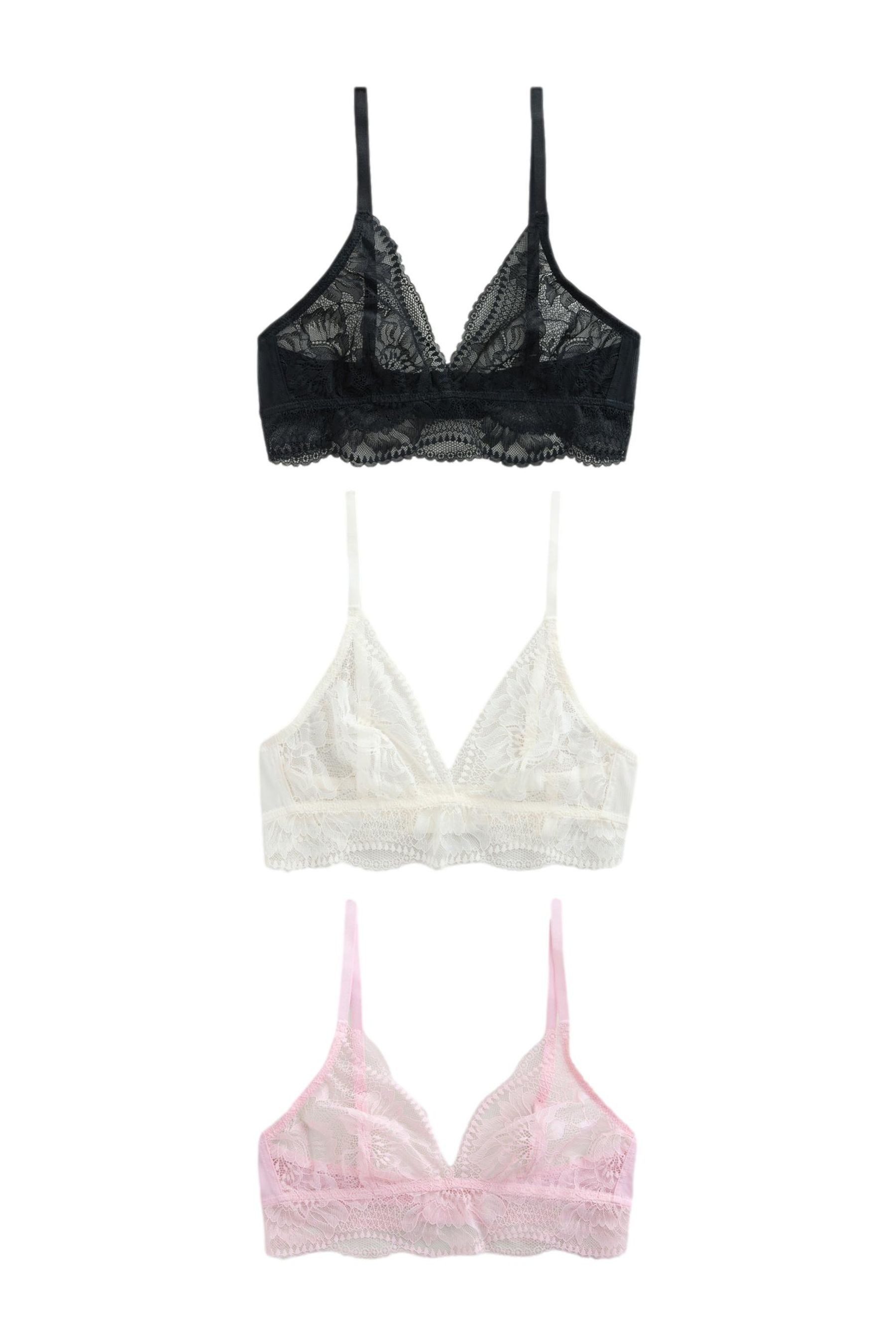 Bralette-BH Spitzen-Bustiers im 3er-Pack