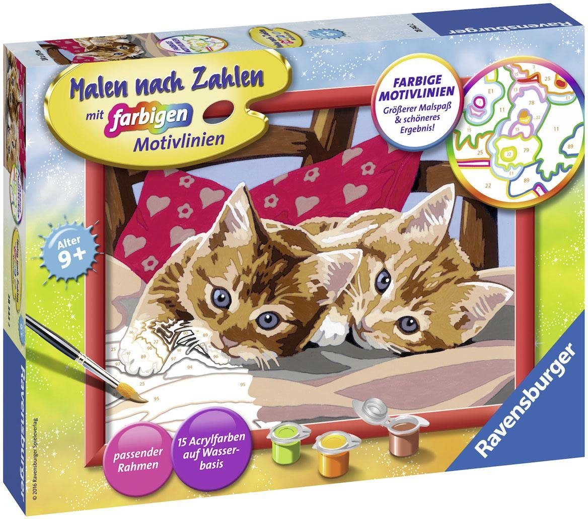 Ravensburger Malen nach Zahlen Zwei Schmusekätzchen, Made in Europe