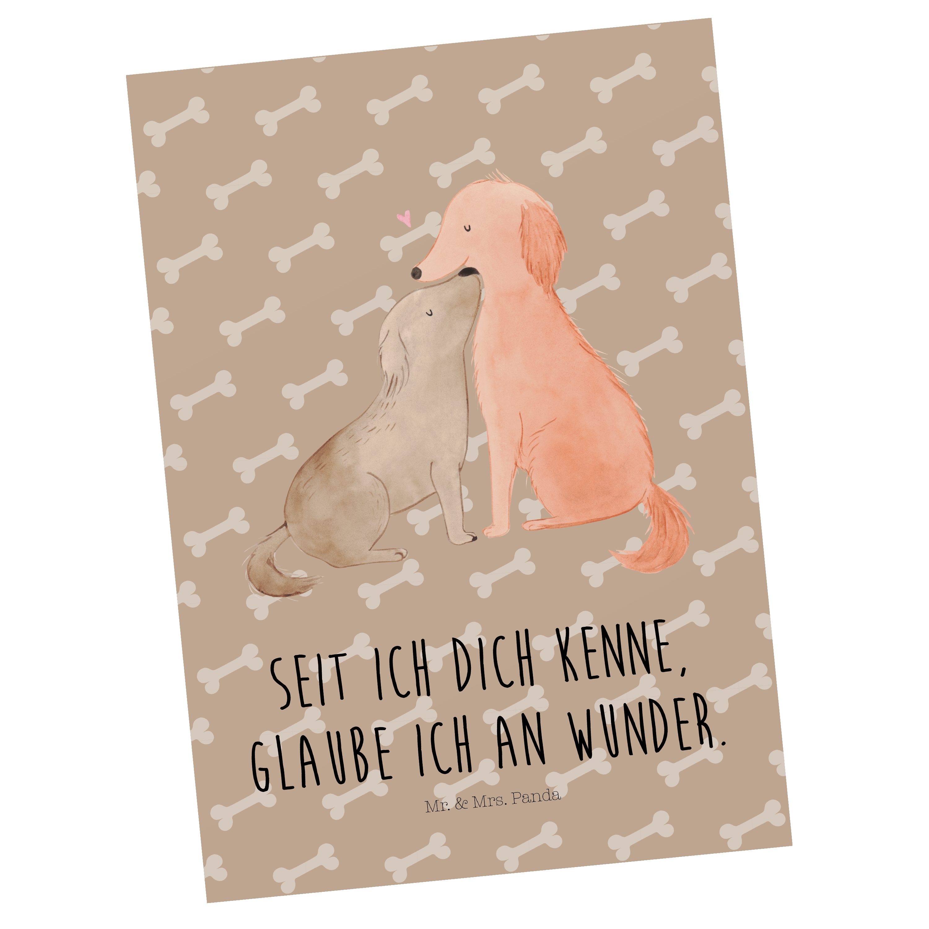 Mr. & Mrs. Panda Postkarte Hunde Liebe - Hundeglück - Geschenk, Haustier, Geschenkkarte, Ansicht