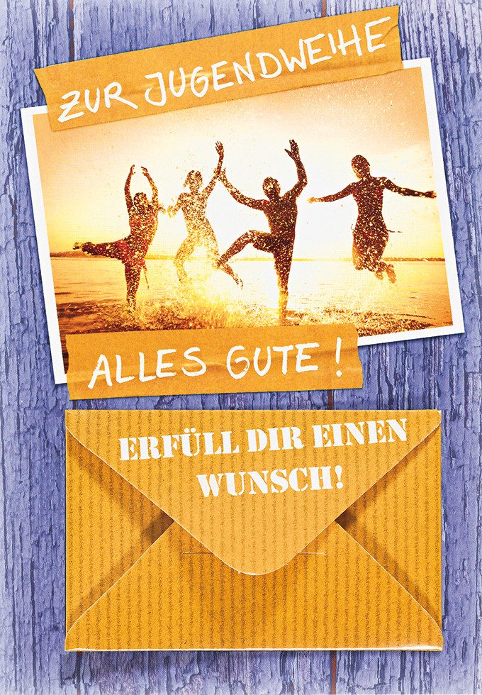 Perleberg Grußkarten Jugendweihe - Geldkarte – Glückwunschkarte im Format 11,5 x 17cm