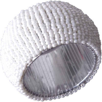 Arsvita Serviettenring »Glasperlen«, Glas, (1-tlg), klassisches Design (Durchmesser 4cm), hochwertig verarbeitete Glasperlenringe, einfach zu pflegen