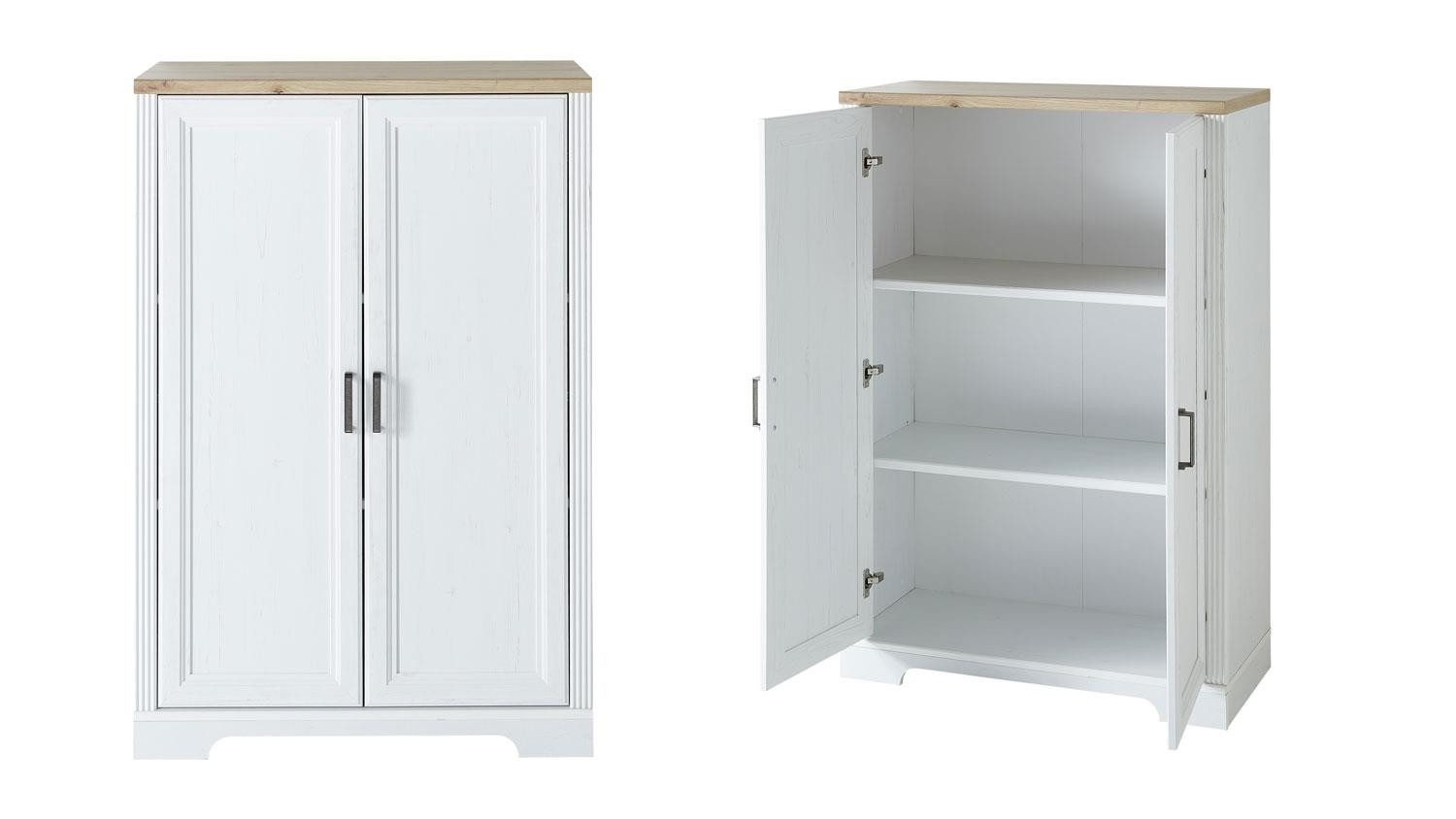 Innostyle Büromöbel-Set Büro Arbeitszimmer-Set Jasmin 5-teilig Pinie hell weiß Artisan Eiche, (5-tlg)