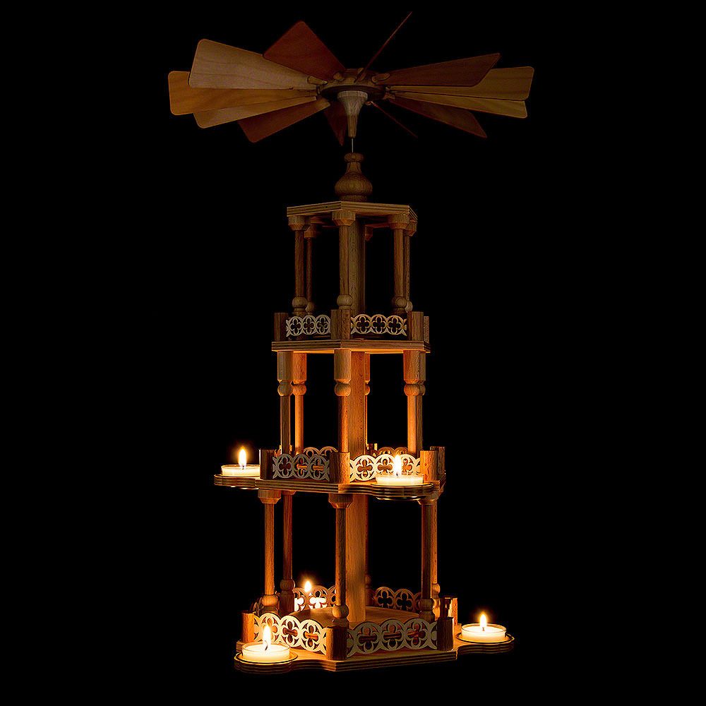 Erzgebirge-Palast Weihnachtspyramide 3-stöckige Pyramide Selbstbausatz (50cm) von Saico Seiffen