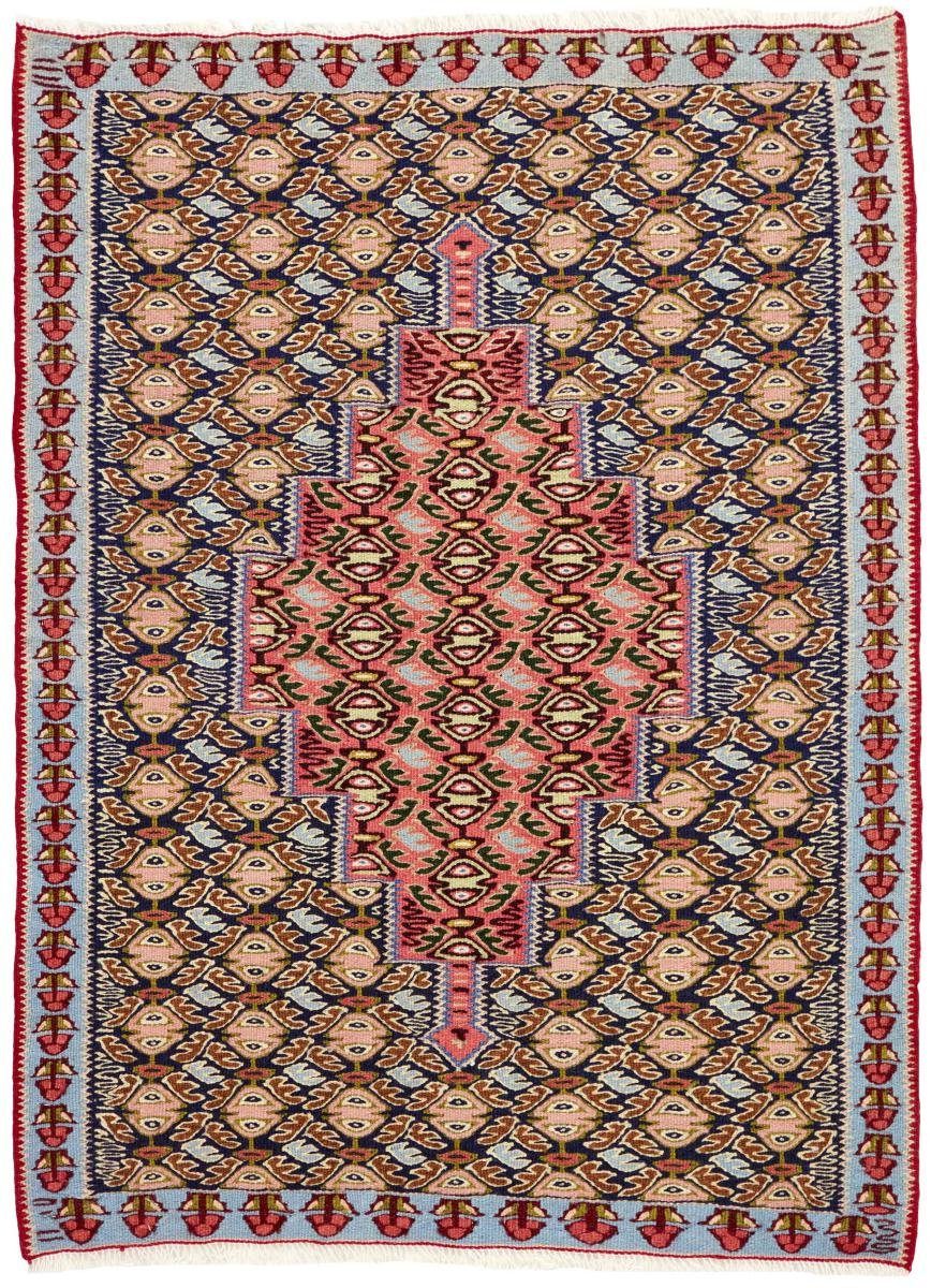 Orientteppich Kelim Fars Senneh 79x104 Handgeknüpfter Orientteppich / Perserteppich, Nain Trading, rechteckig, Höhe: 4 mm