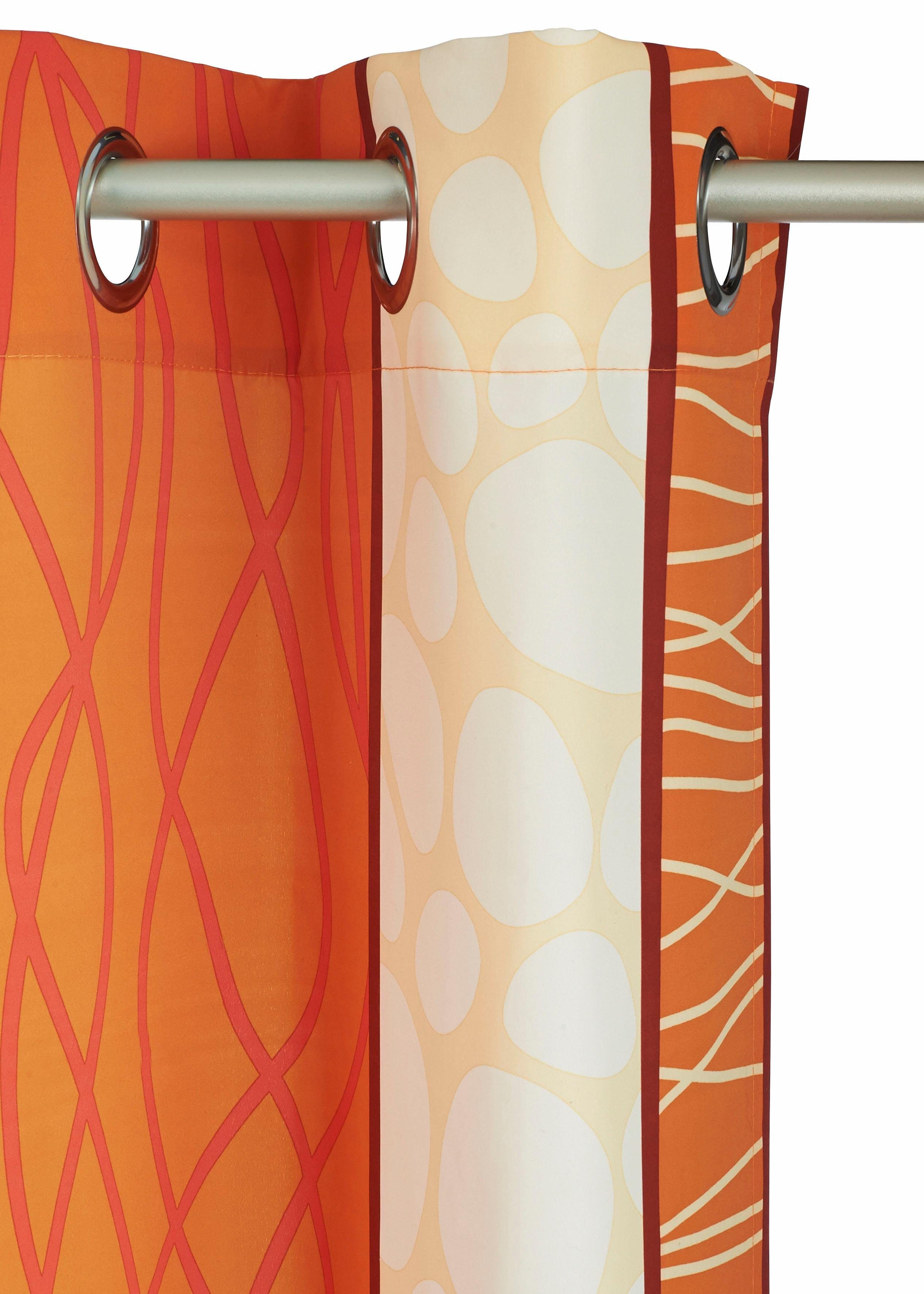 OTTO home Vorhang Gosen (2 St), Ösen, blickdicht, Microfaser, Gardine, 2-er Set, Fertiggardine, Längsstreifen