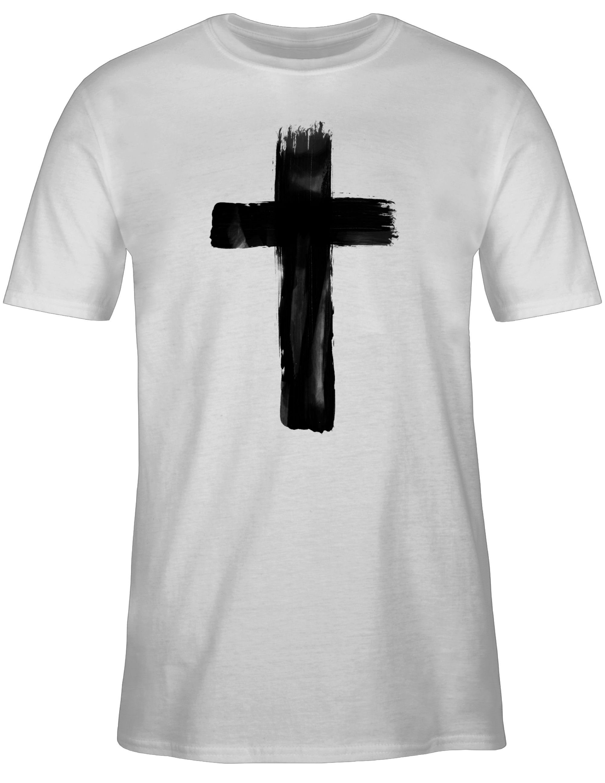 Shirtracer T-Shirt Kreuz Outfit 2 Weiß Zeichen und Symbol Vintage