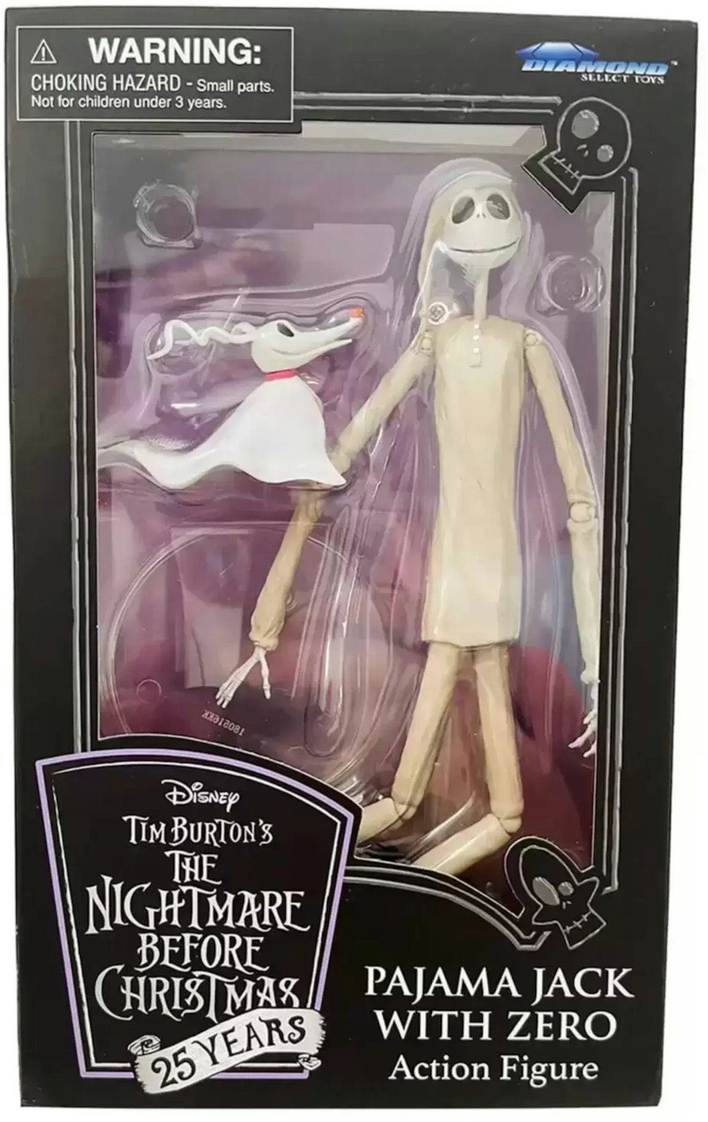 Diamond Select Toys Actionfigur Nightmare Before Christmas Pajama Jack & Zero Actionfiguren 25 Years