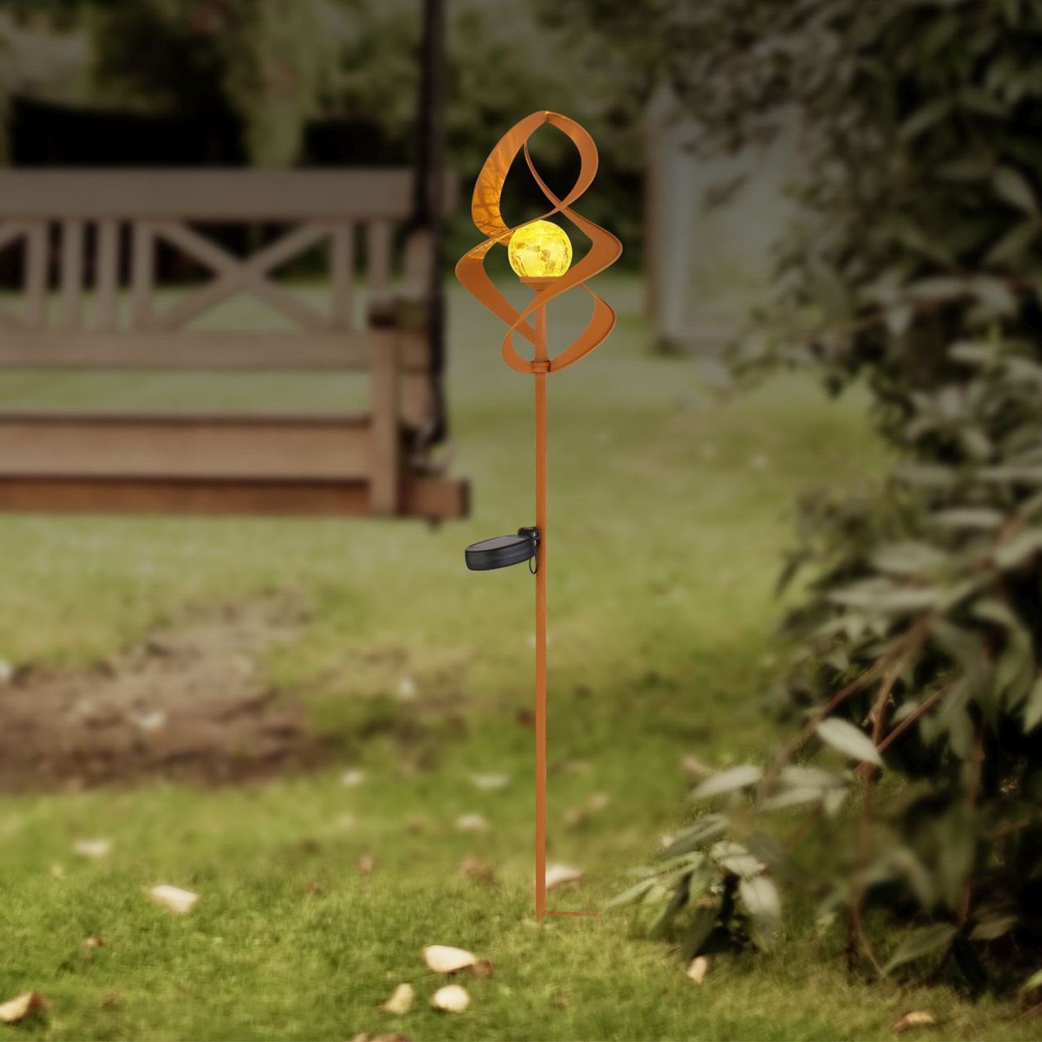 LED Solarleuchte Solarleuchte Garten Spirale Rost Solarlampe Außen Außenleuchte Solar