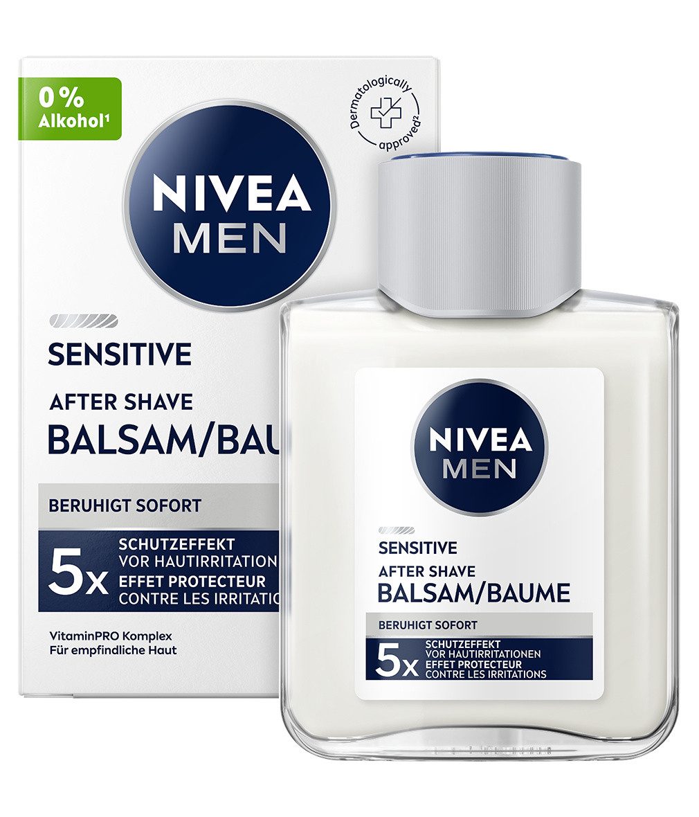Nivea Men After Shave Lotion Sensitive After Shave Balsam 2 x 100ml, 2-tlg.