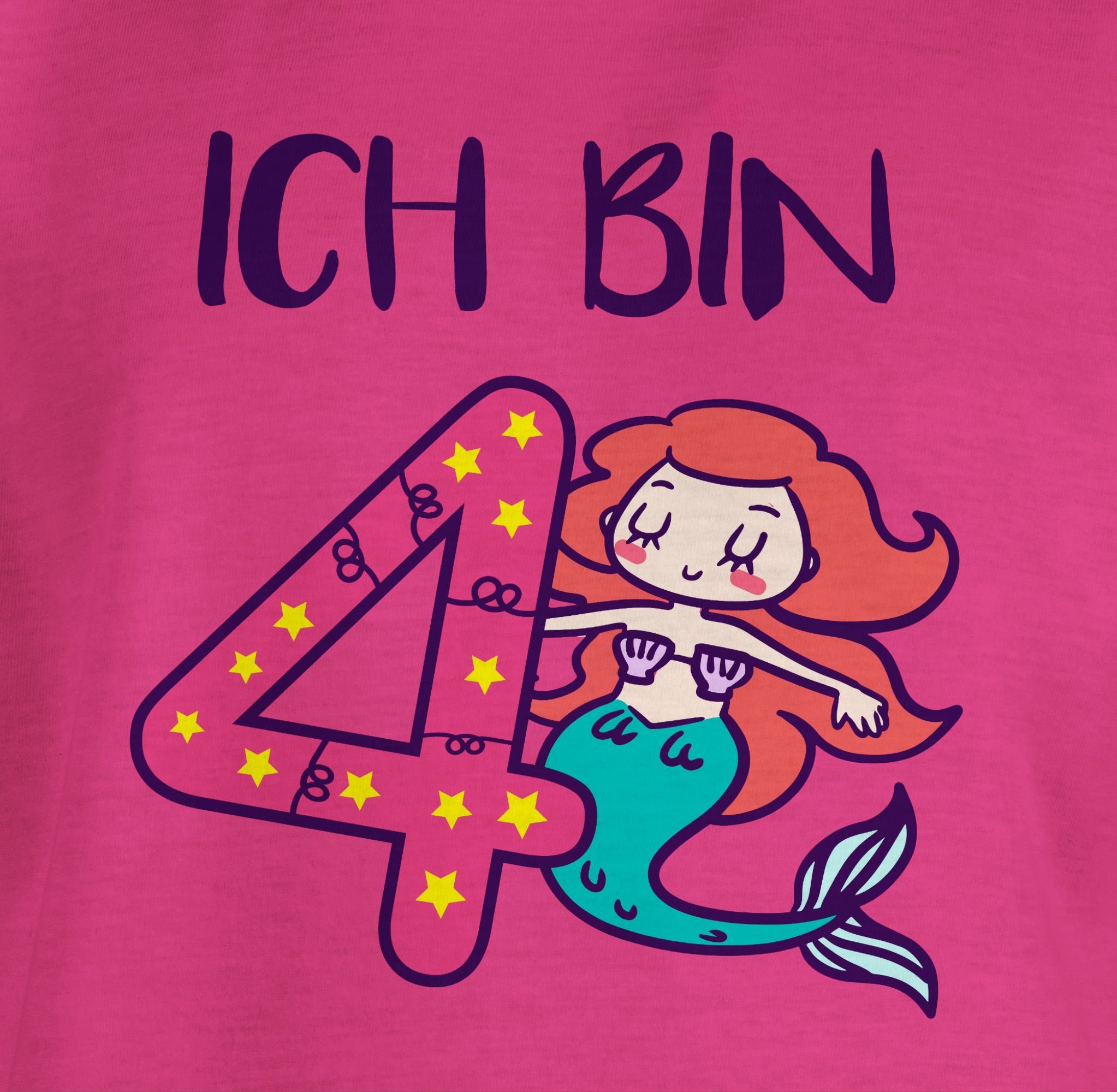 4. Shirtracer bin Meerjungfrau Fuchsia T-Shirt vier Ich Geburtstag 2
