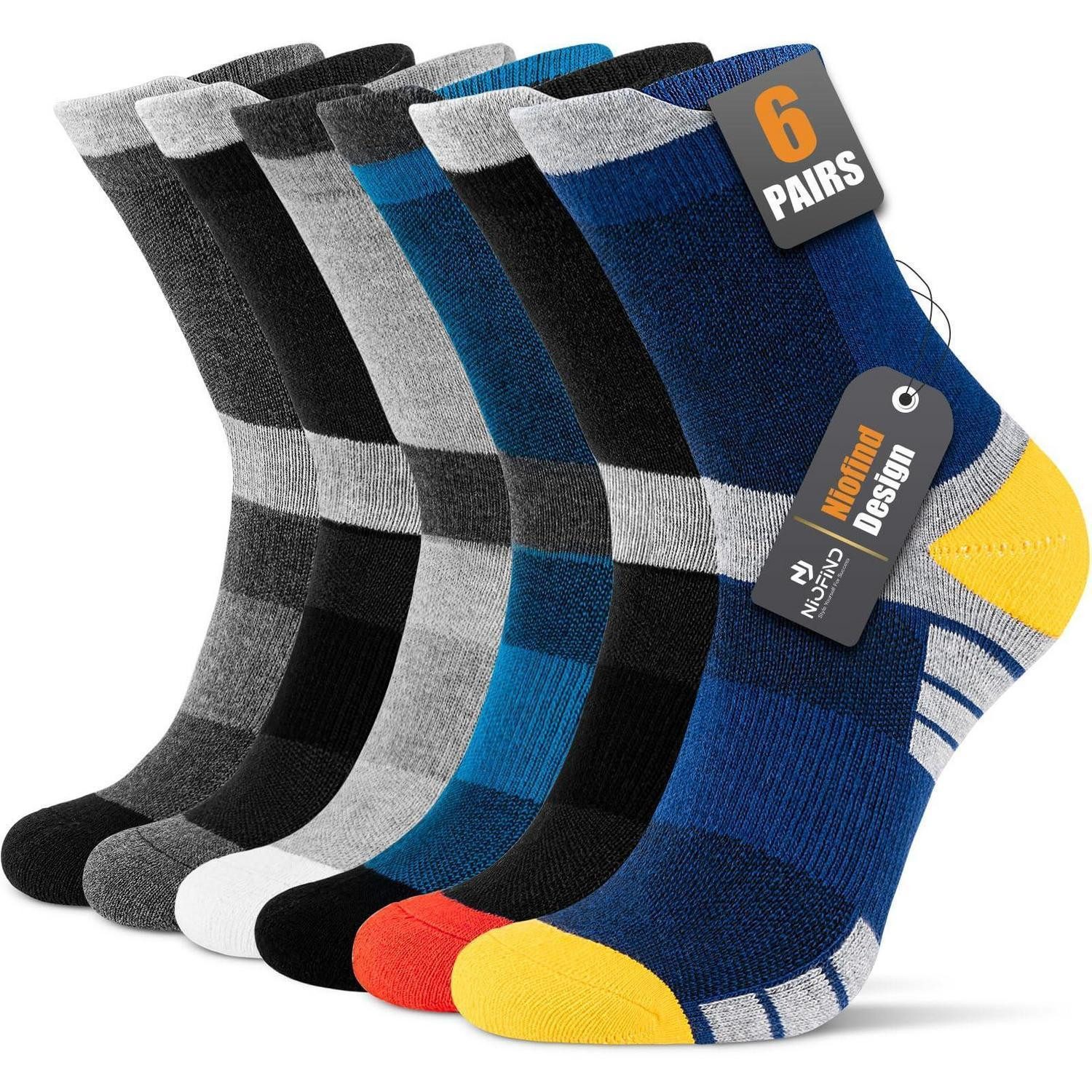 LuxusKollektion Sportsocken Sportsocken 6 Paar Baumwolle 37-46 Frotteesohle mit Kompression