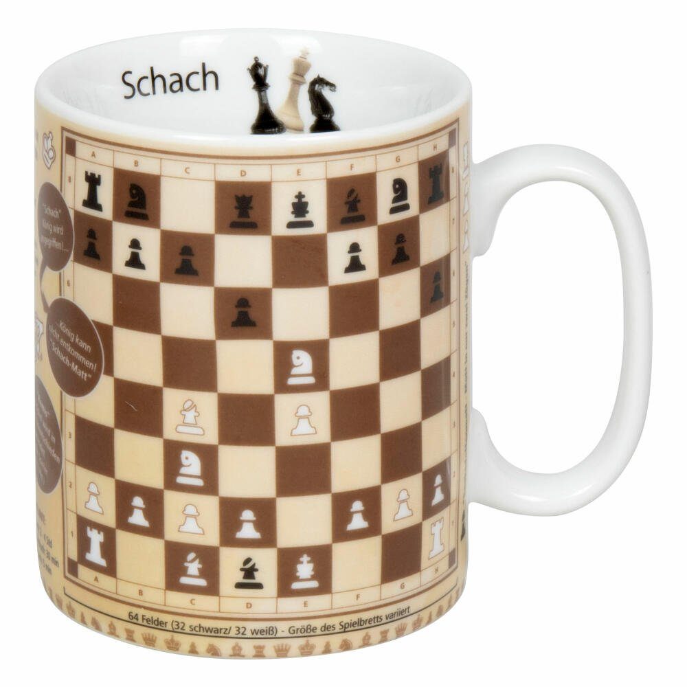 Könitz Becher Wissensbecher Schach, 460 ml, Porzellan