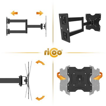 RICOO R02 TV-Wandhalterung, (bis 37 Zoll, schwenkbar neigbar ausziehbar Fernseher universal VESA 200x200)