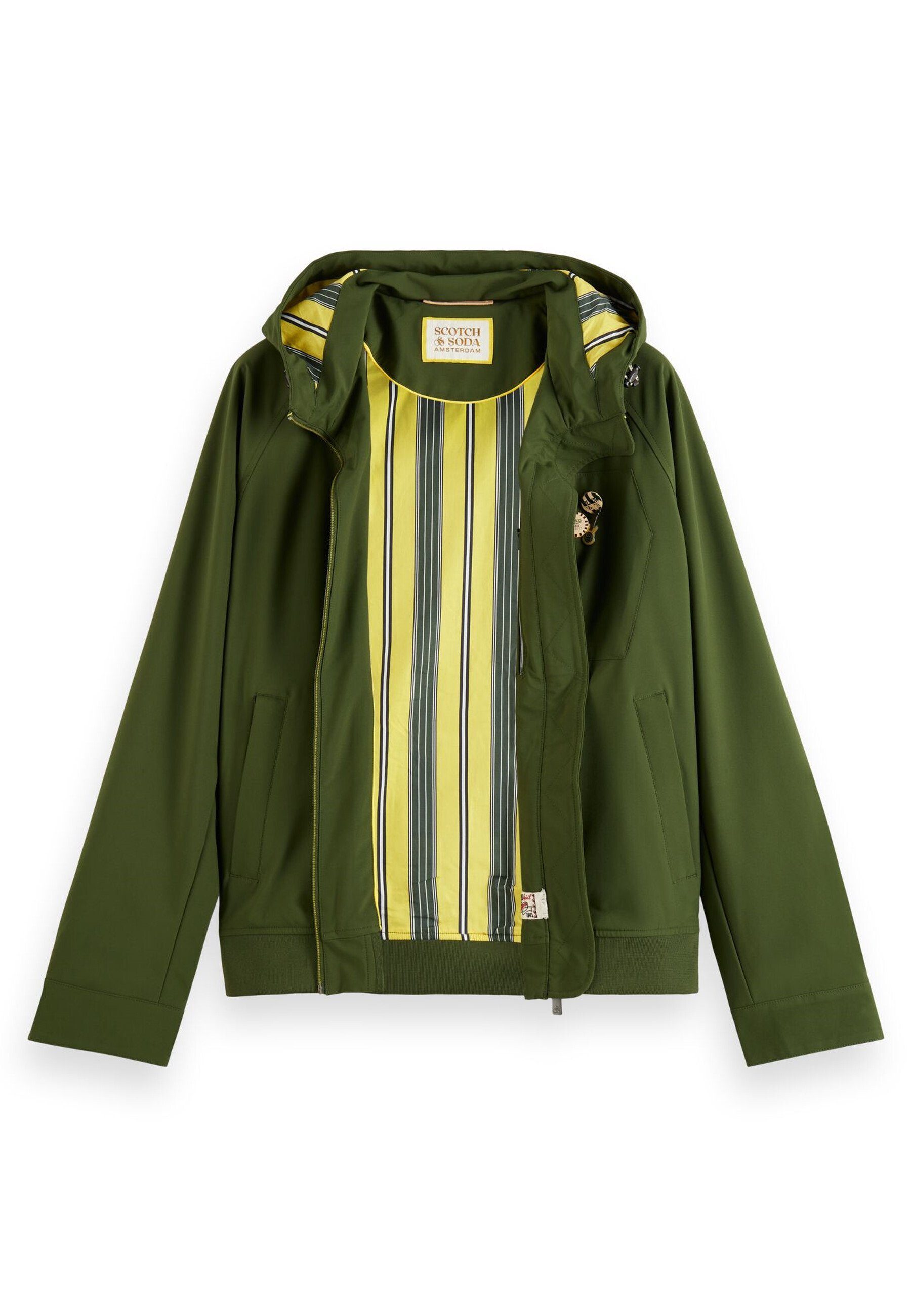 Scotch & Soda (1-St) hooded soft-shell Jacke jacket Classic mit Softshelljacke grün Kapuze