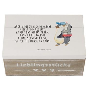 Mr. & Mrs. Panda Dekokiste Pinguin Kleine Schwester - Weiß - Geschenk, Erinnerungsbox, Aufbewahr (1 St)