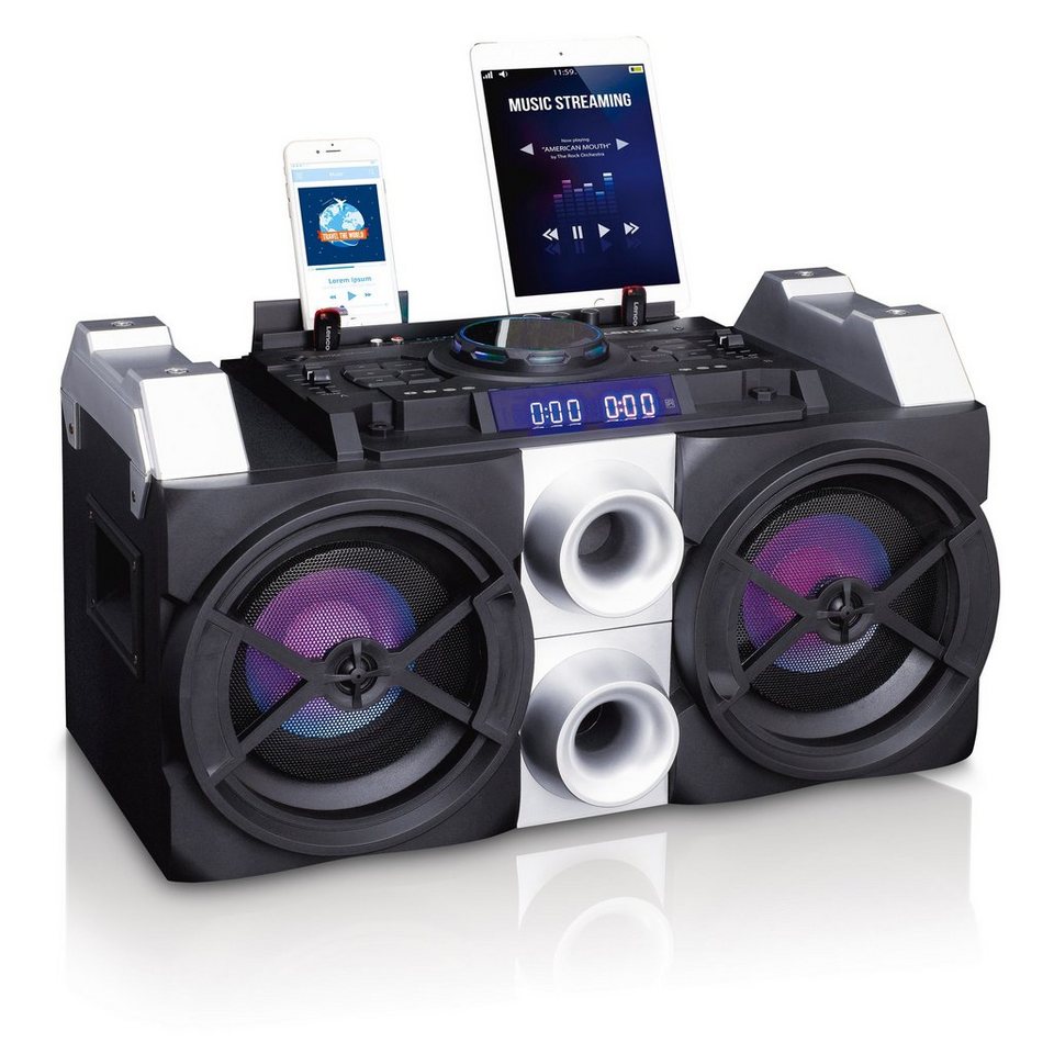 Lenco PMX-150 Party-Lautsprecher + DJ und Mixfunktion Party-Lautsprecher  (150 W), Leistungsstarker Klasse D Verstärker mit X-Treibermodus