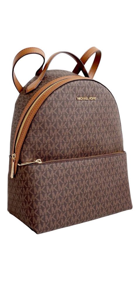 MICHAEL KORS Rucksack Michael Kors Sheila Damen Rucksack Braun Logo Backpack Mittelgroß