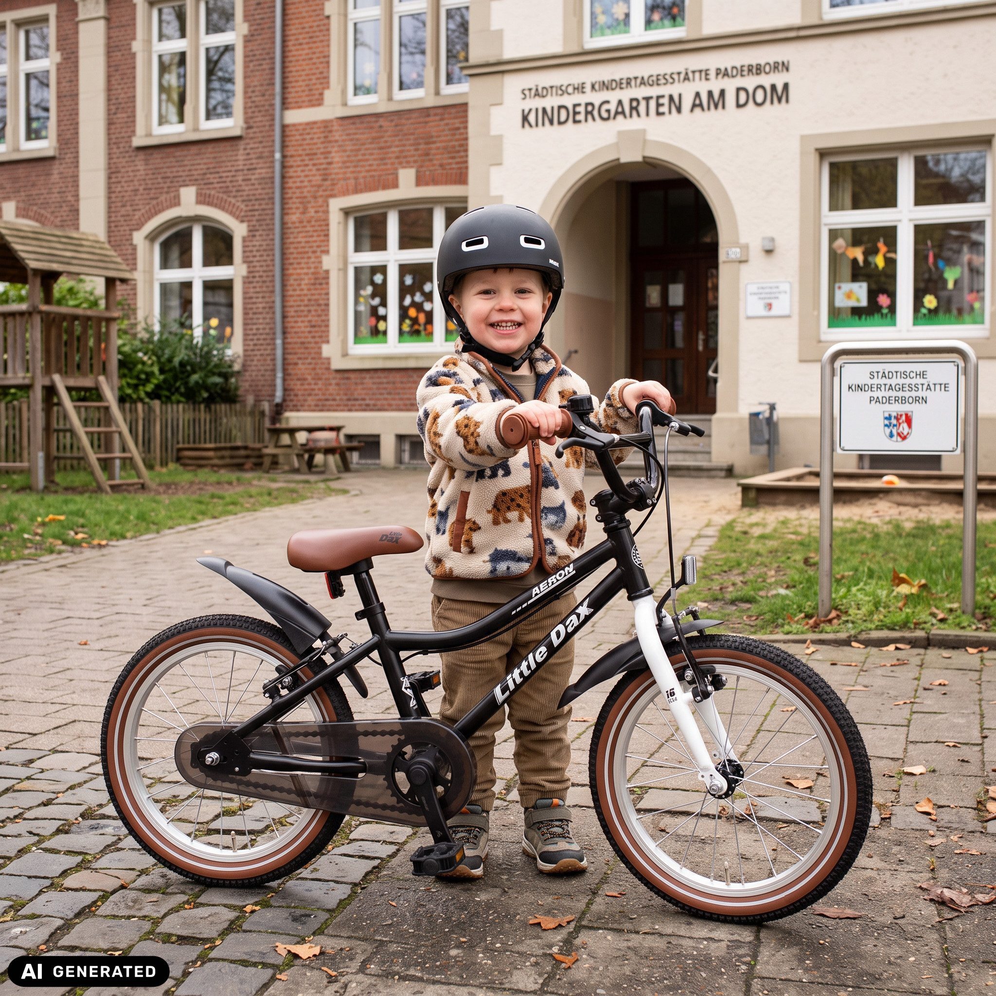 Bachtenkirch Kinderfahrrad 16 Zoll Schwarz Fahrrad für Kinder Junge Mädchen, Schrittlänge: ab 46 cm, Sattelhöhe: 49–56 cm, Gewicht: 7,5 kg