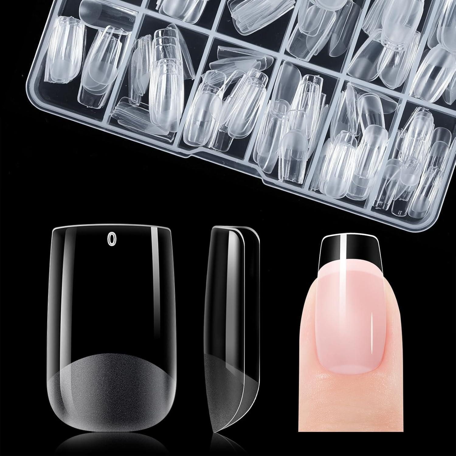 LuxusKollektion Kunstfingernägel Nagelspitzen Gelspitzen Vorpolierte PMMA Harz 2 Kurze Quadrat 120pcs, 120-tlg.