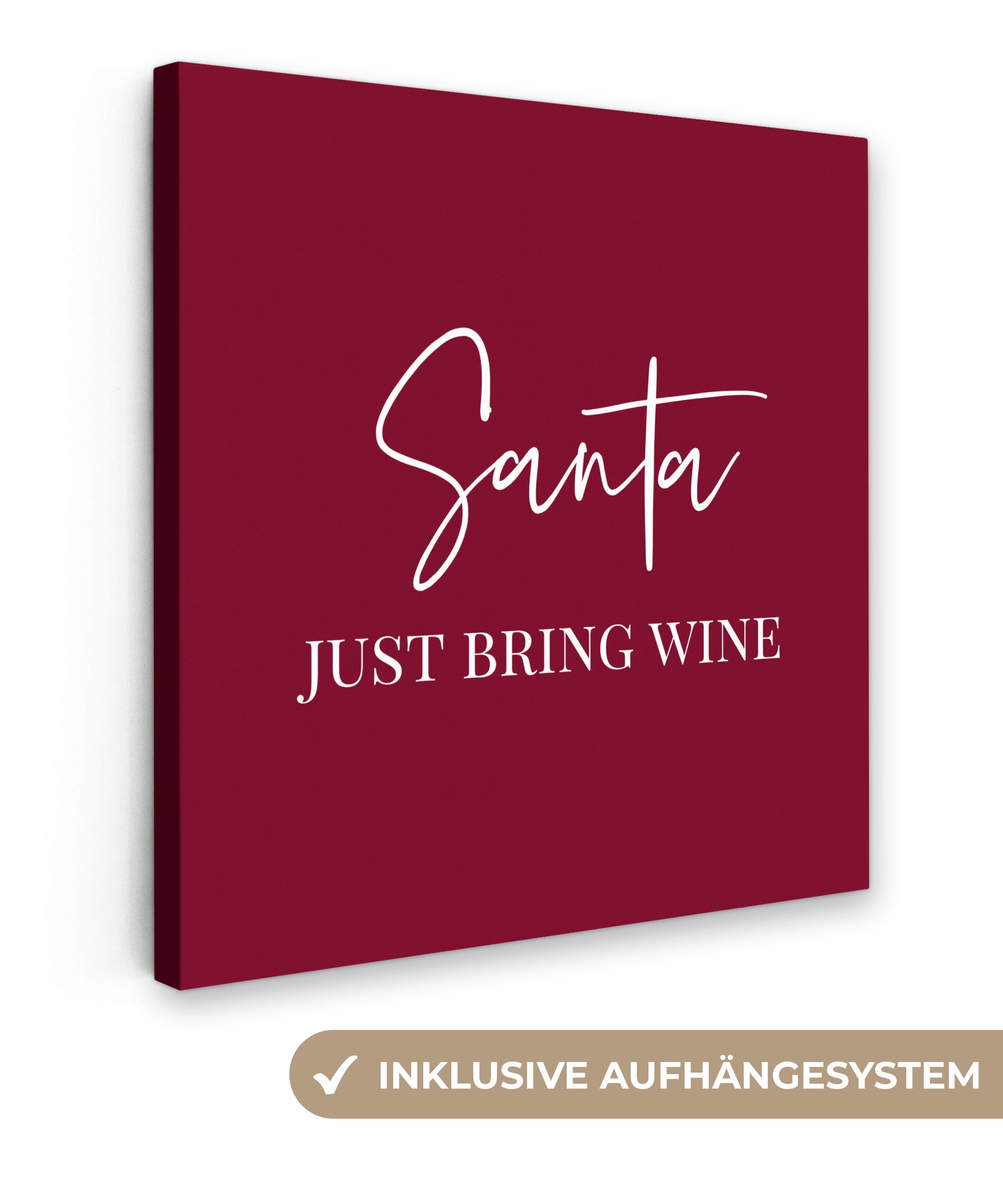 OneMillionCanvasses® Leinwandbild Weihnachtsmann - Wein - günstig online kaufen