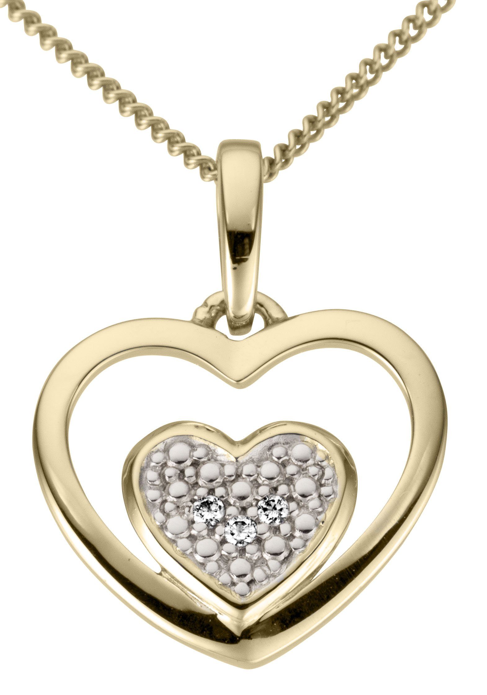 Herzanhänger Schmuck Geschenk Gold 333 glänzende Optik, teilw. massiv